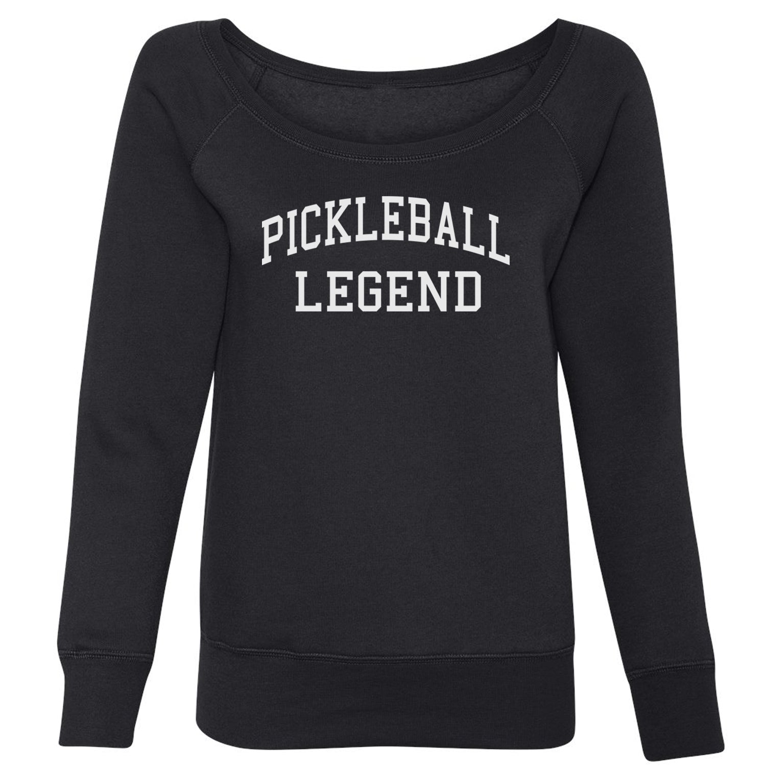 Pickleball Legend Slouchy Off Shoulder Oversized Sweatshirt ball, dink, dinking, pickle, pickleball by Expression Tees