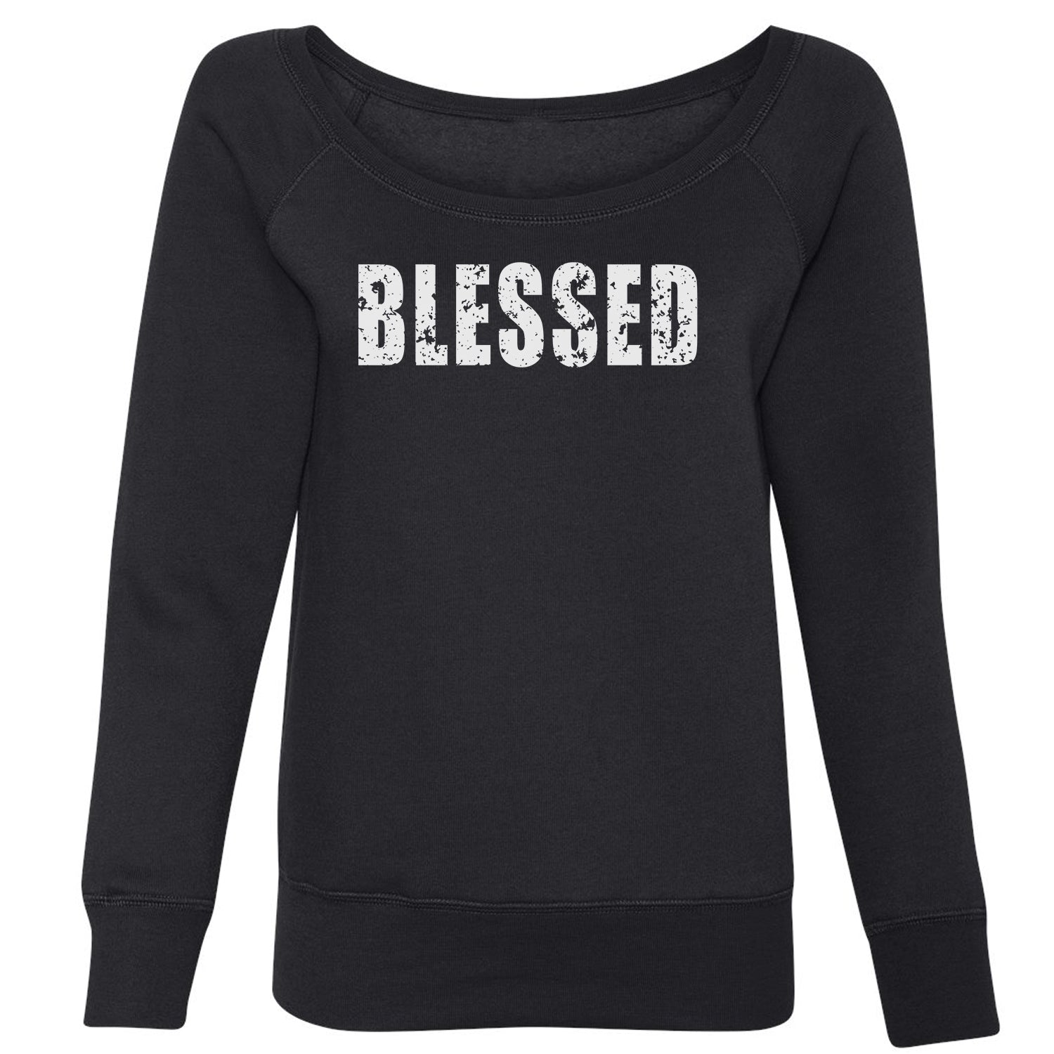 Blessed Religious Grateful Thankful Slouchy Off Shoulder Oversized Sweatshirt #expressiontees by Expression Tees
