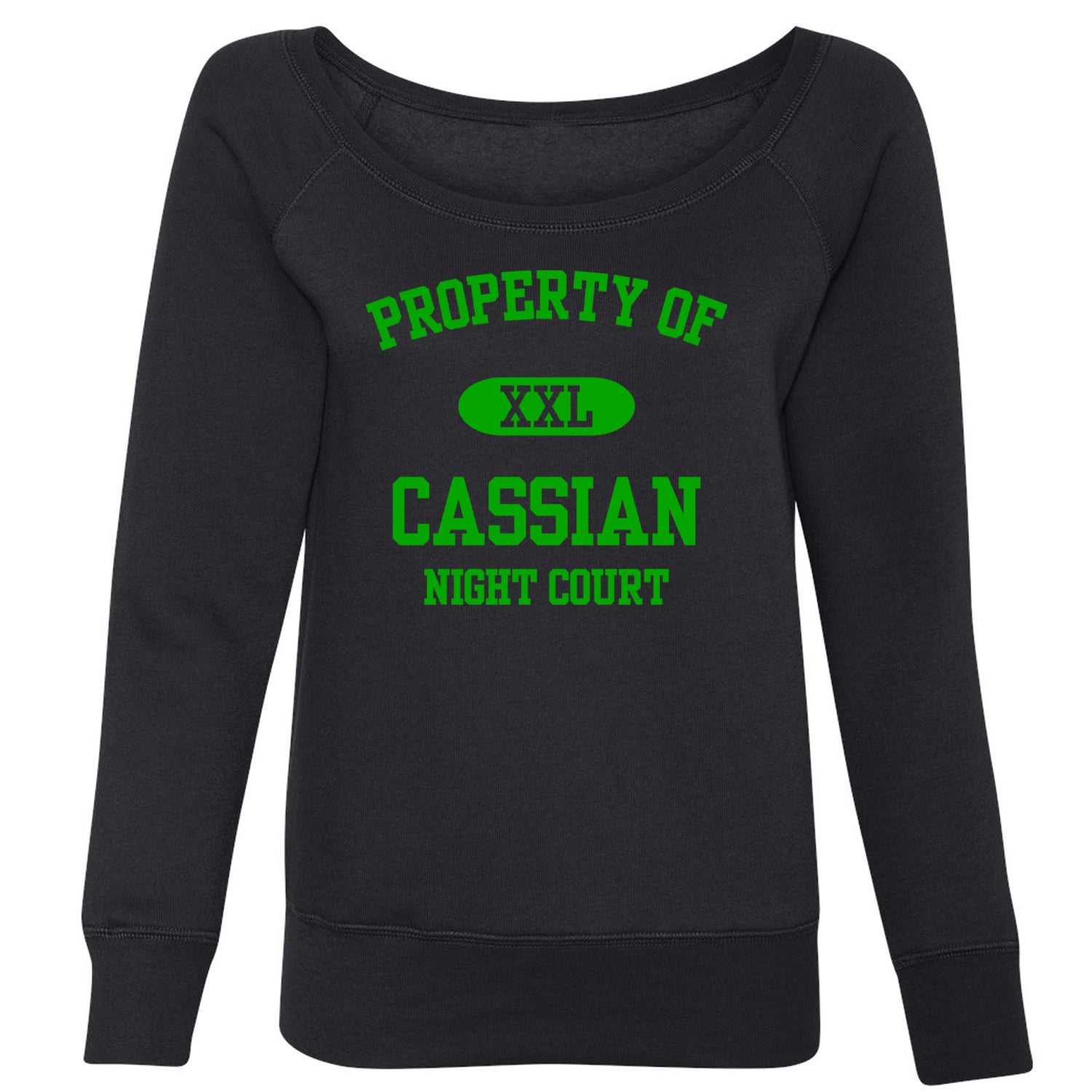Property Of Cassian ACOTAR Slouchy Off Shoulder Oversized Sweatshirt acotar, court, maas, tamlin, thorns by Expression Tees
