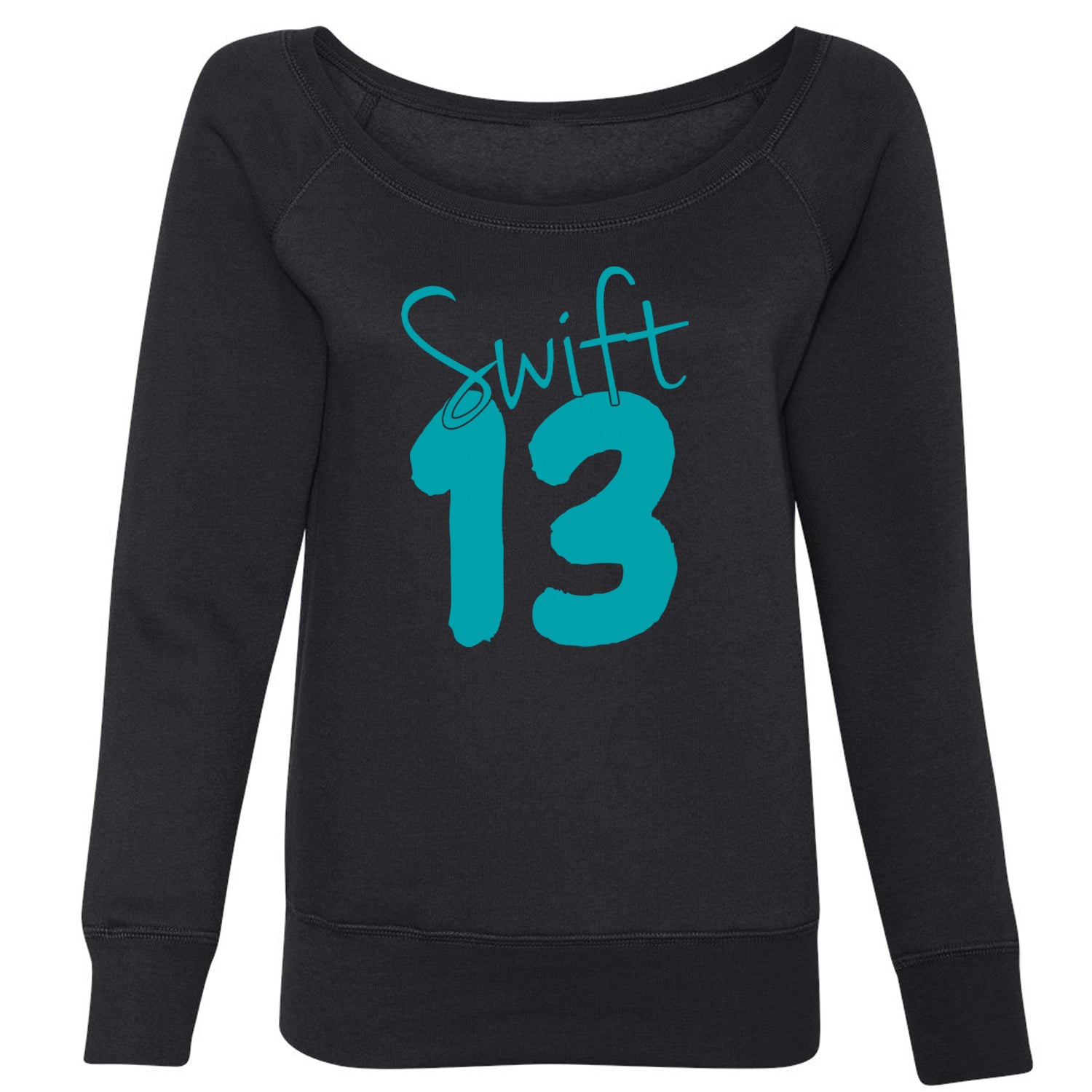13 Swift 13 Lucky Number Era Slouchy Off Shoulder Oversized Sweatshirt