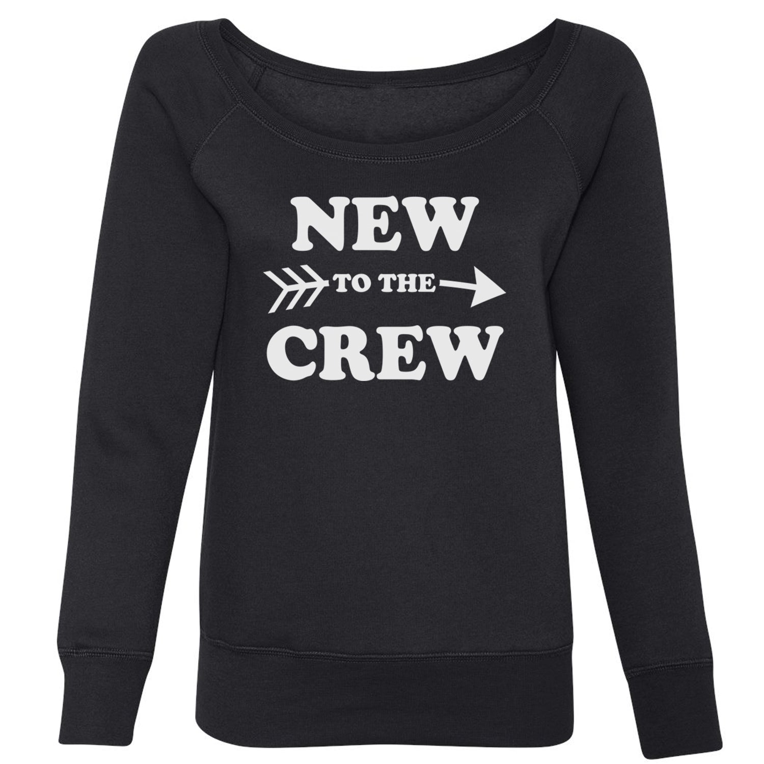 New To The Crew Slouchy Off Shoulder Oversized Sweatshirt announcement, baby, cousin, gender, newborn, reveal, toddler by Expression Tees