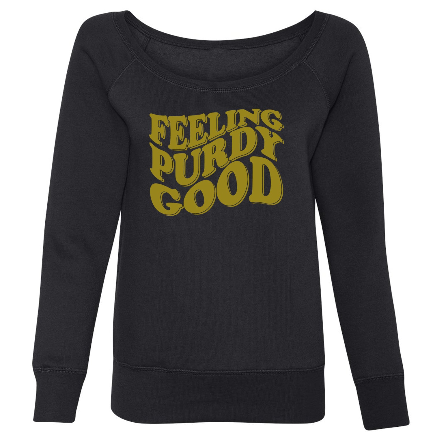Feeling Purdy Good Slouchy Off Shoulder Oversized Sweatshirt 13, football by Expression Tees