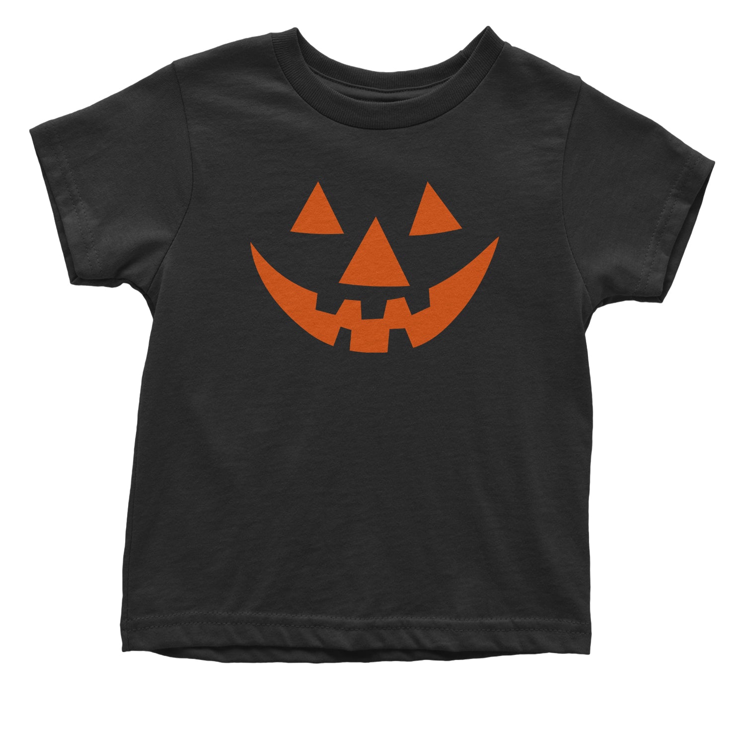 Pumpkin Face (Orange Print) Toddler T-Shirt costume, dress, dressup, eve, halloween, hallows, jackolantern, party, up by Expression Tees
