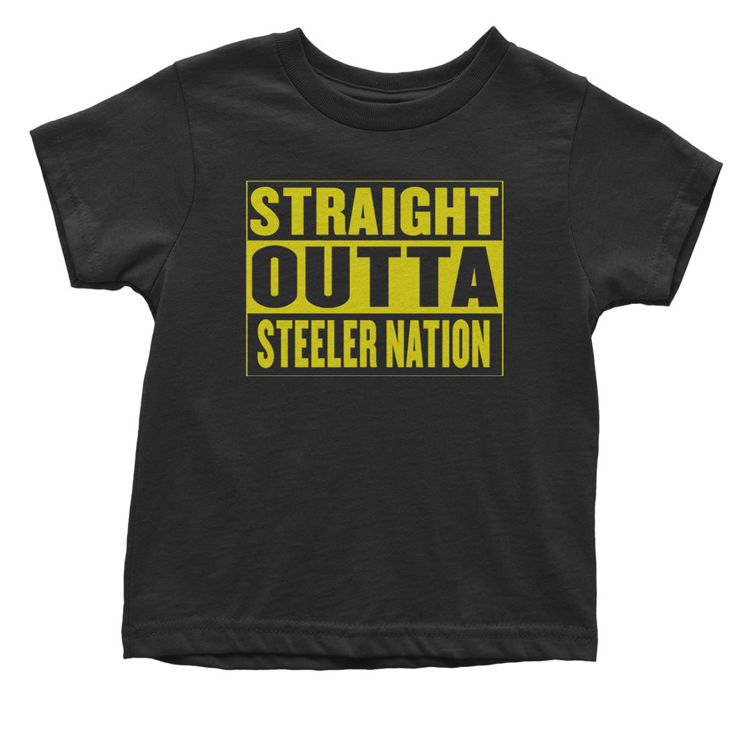 Straight Outta Steeler Nation Football  Infant One-Piece Romper Bodysuit or Toddler T-shirt