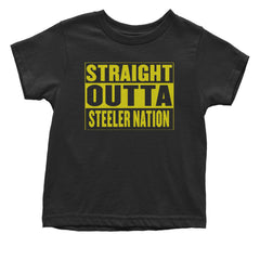 Straight Outta Steeler Nation Football  Infant One-Piece Romper Bodysuit or Toddler T-shirt