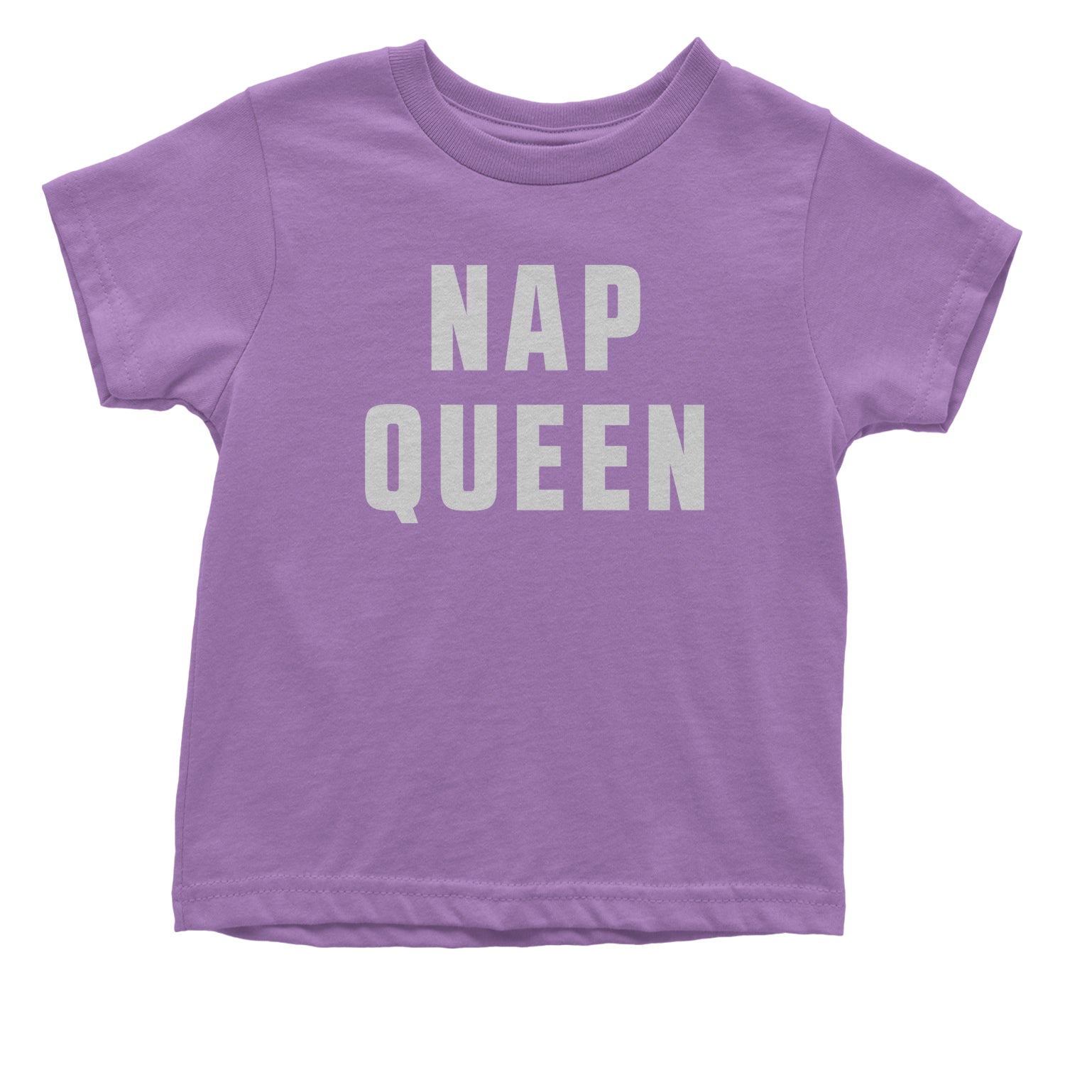 Nap Queen (White Print) Comfy Top For Lazy Days Toddler T-Shirt all, day, function, lazy, nap, pajamas, queen, siesta, sleep, tired, to, too by Expression Tees