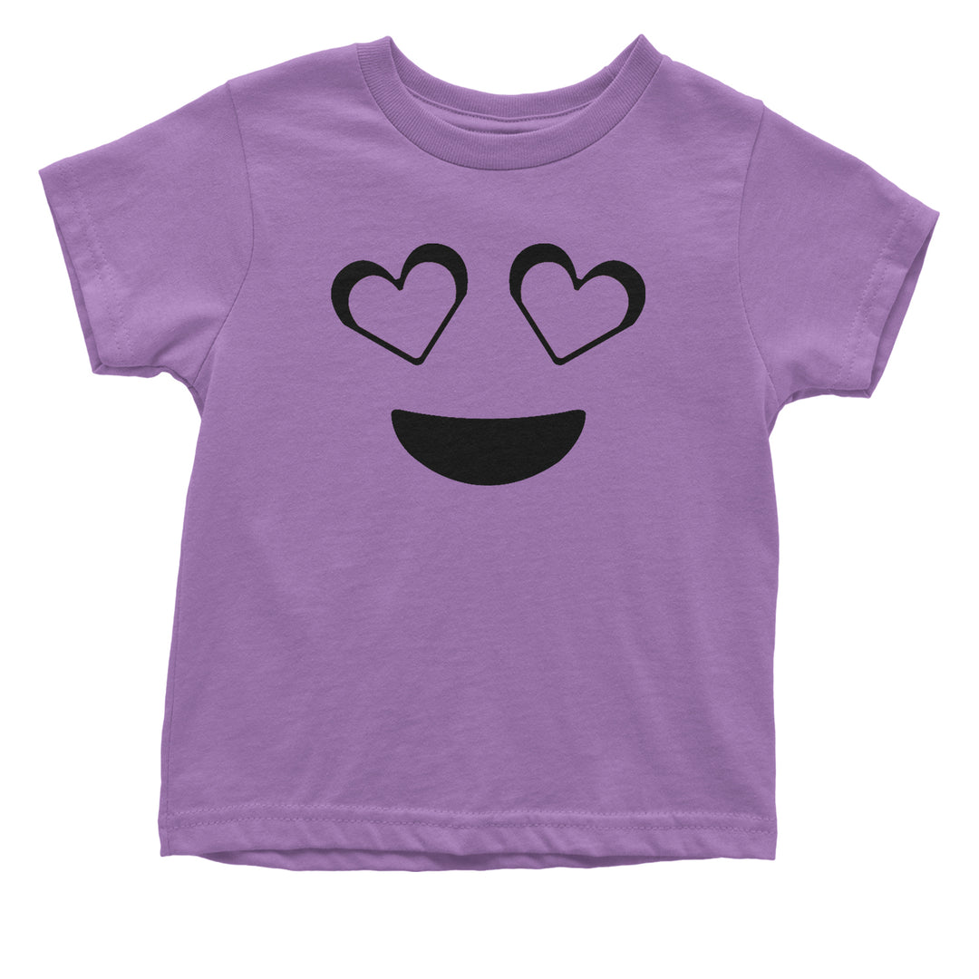 Emoticon Heart Eyes Smile Face Infant One-Piece Romper Bodysuit and Toddler T-shirt cosplay, costume, dress, emoji, emote, face, halloween, Smile, up, yellow by Expression Tees