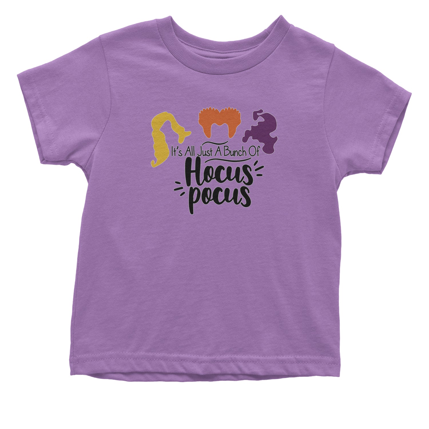 It's Just A Bunch Of Hocus Pocus Infant One-Piece Romper Bodysuit and Toddler T-shirt descendants, enchanted, eve, hallows, hocus, or, pocus, sanderson, sisters, treat, trick, witches by Expression Tees