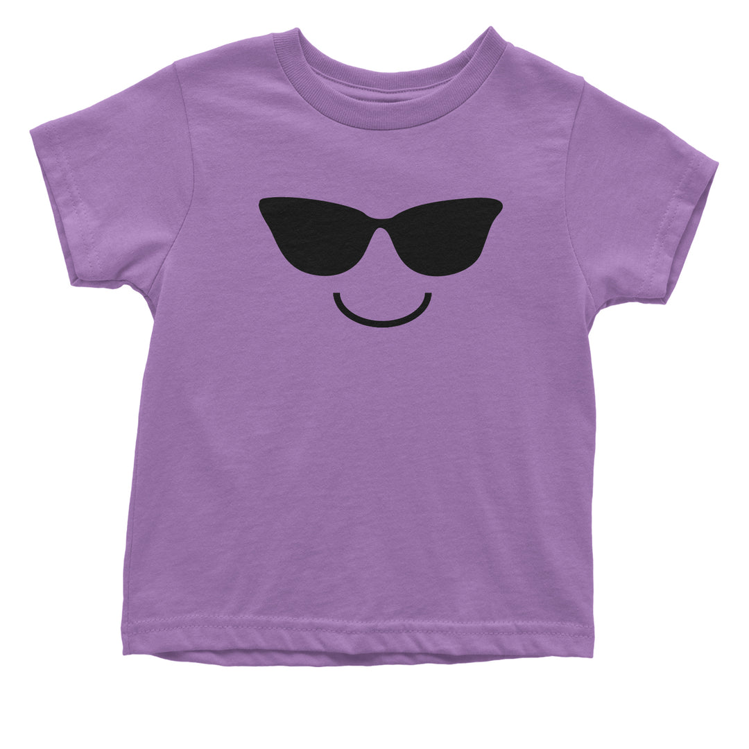 Emoticon Sunglasses Smile Face Toddler T-Shirt cosplay, costume, dress, emoji, emote, face, halloween, smiley, up, yellow by Expression Tees