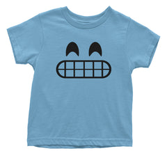 Emoticon Grinning Smile Face Toddler T-Shirt cosplay, costume, dress, emoji, emote, face, halloween, smiley, up, yellow by Expression Tees