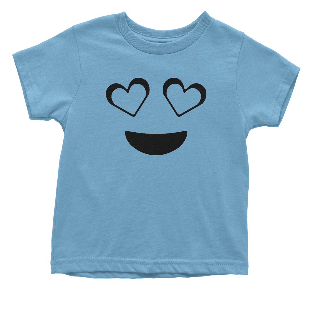 Emoticon Heart Eyes Smile Face Infant One-Piece Romper Bodysuit and Toddler T-shirt cosplay, costume, dress, emoji, emote, face, halloween, Smile, up, yellow by Expression Tees