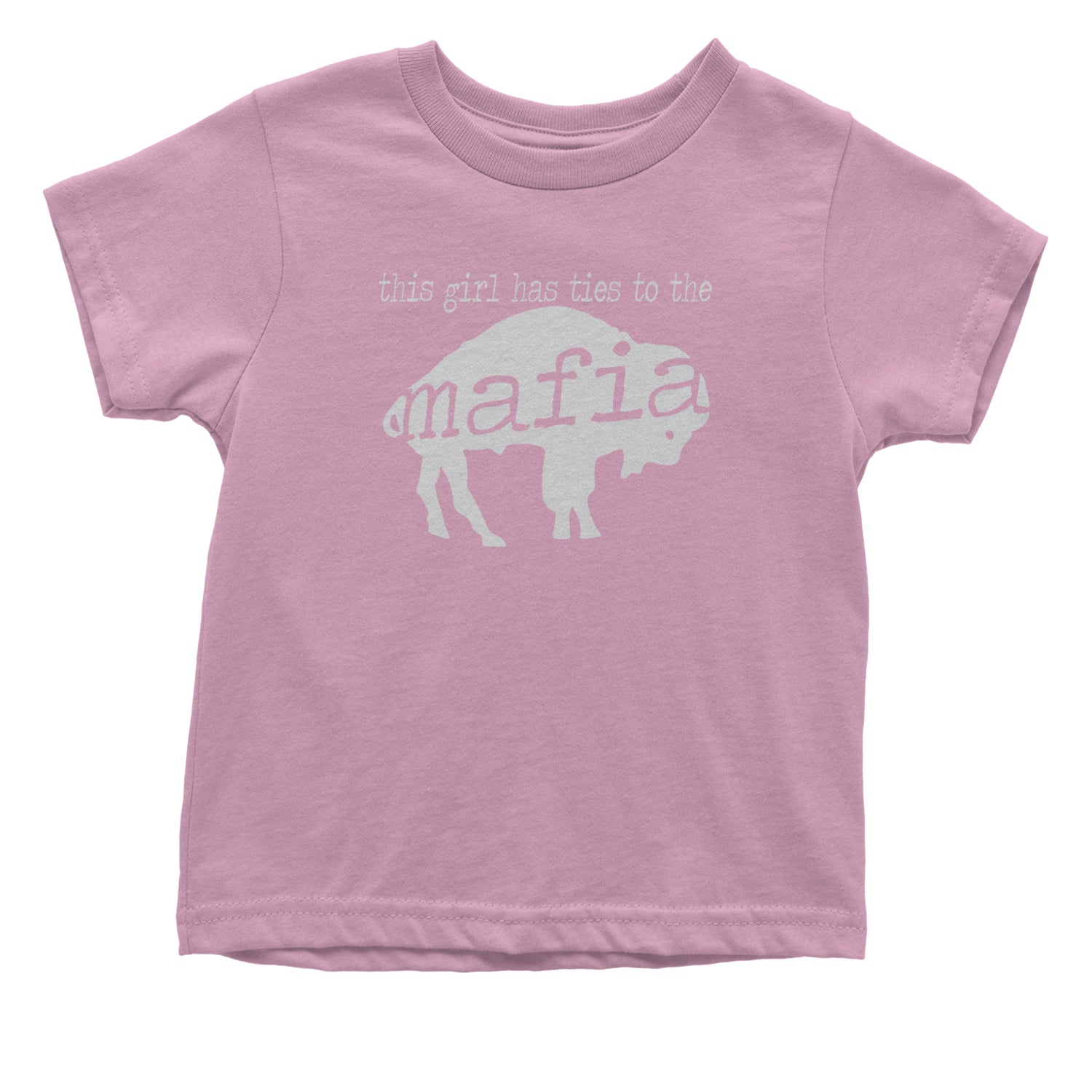 This Girl Has Ties To The Bills Mafia Infant One-Piece Romper Bodysuit and Toddler T-shirt bills, fan, football, new, sports, team, york by Expression Tees