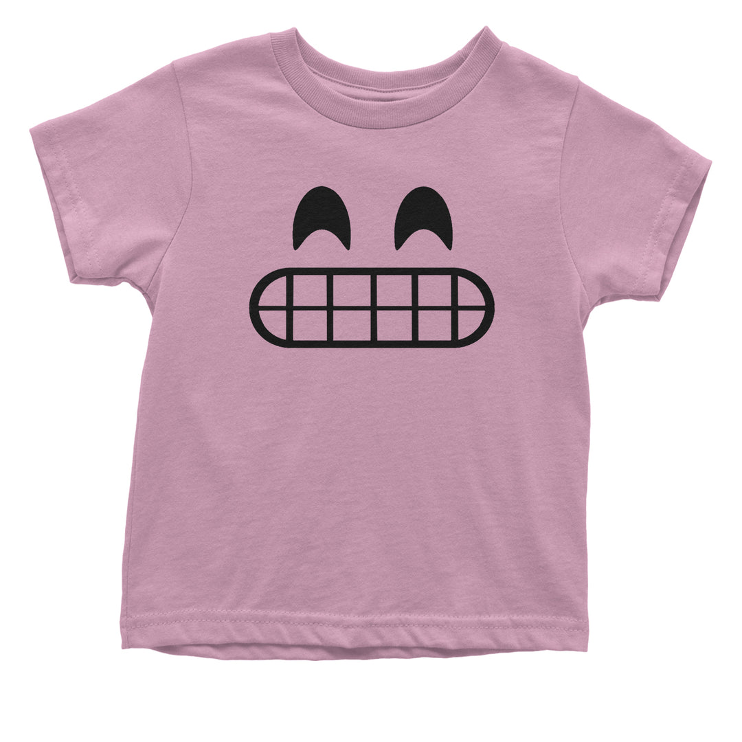 Emoticon Grinning Smile Face Toddler T-Shirt cosplay, costume, dress, emoji, emote, face, halloween, smiley, up, yellow by Expression Tees