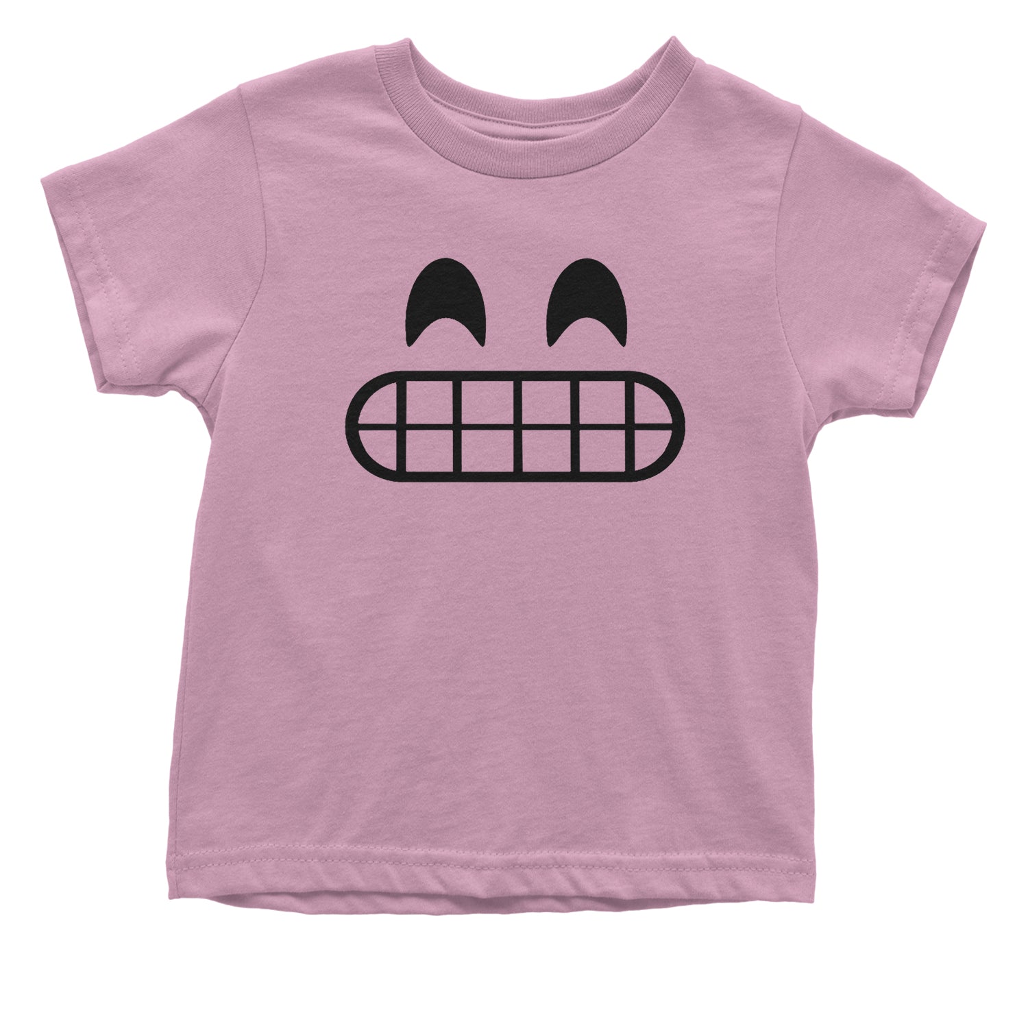 Emoticon Grinning Smile Face Toddler T-Shirt cosplay, costume, dress, emoji, emote, face, halloween, smiley, up, yellow by Expression Tees