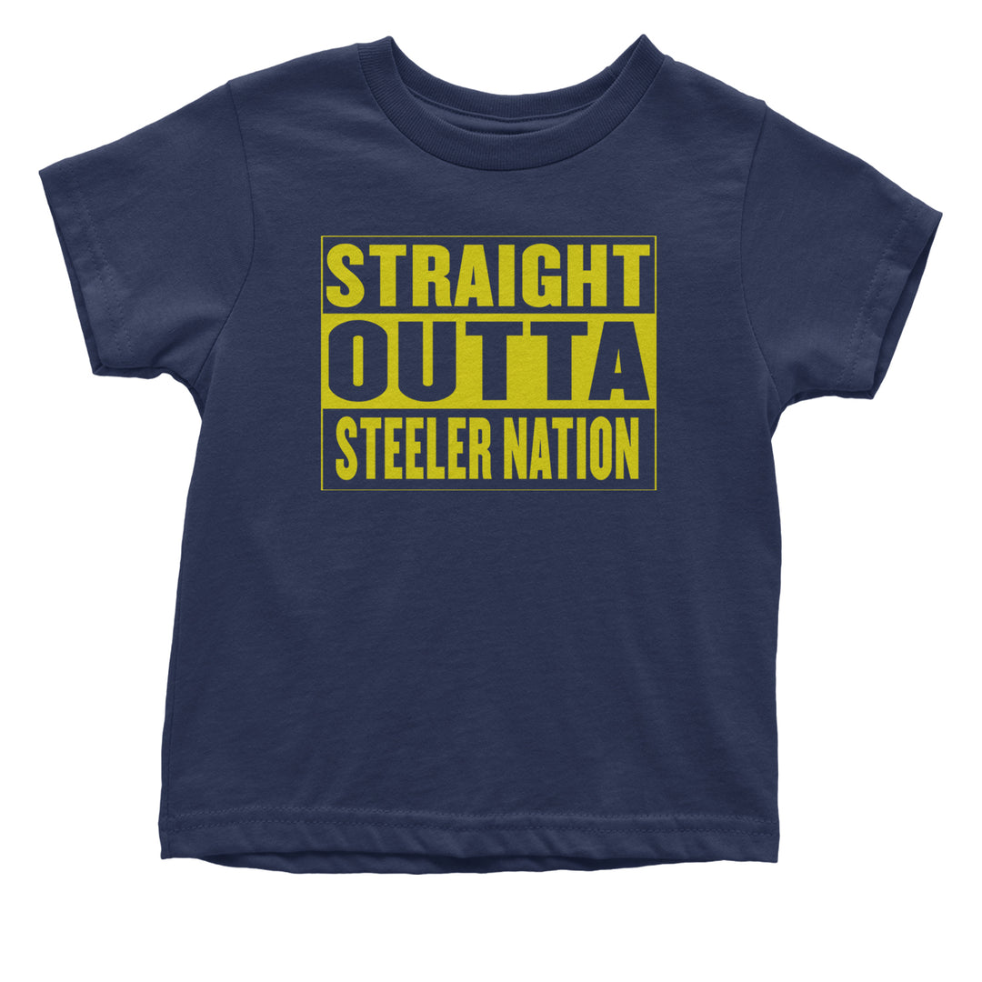 Straight Outta Steeler Nation Football  Infant One-Piece Romper Bodysuit or Toddler T-shirt