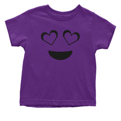 Emoticon Heart Eyes Smile Face Infant One-Piece Romper Bodysuit and Toddler T-shirt cosplay, costume, dress, emoji, emote, face, halloween, Smile, up, yellow by Expression Tees
