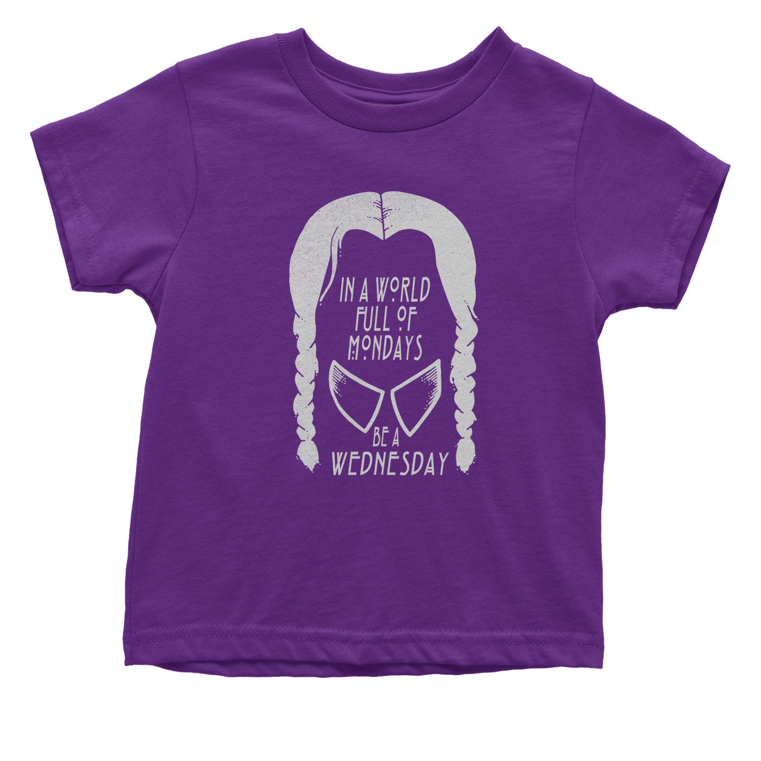 In A World Full Of Mondays, Be A Wednesday Infant One-Piece Romper Bodysuit and Toddler T-shirt academy, jericho, more, never, nevermore, vermont, Wednesday by Expression Tees