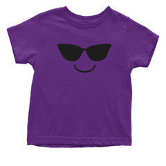 Emoticon Sunglasses Smile Face Toddler T-Shirt cosplay, costume, dress, emoji, emote, face, halloween, smiley, up, yellow by Expression Tees