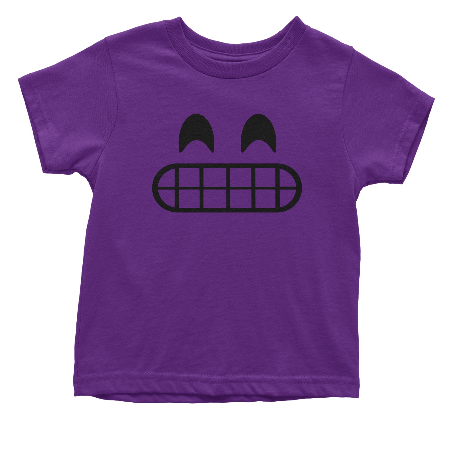Emoticon Grinning Smile Face Toddler T-Shirt cosplay, costume, dress, emoji, emote, face, halloween, smiley, up, yellow by Expression Tees