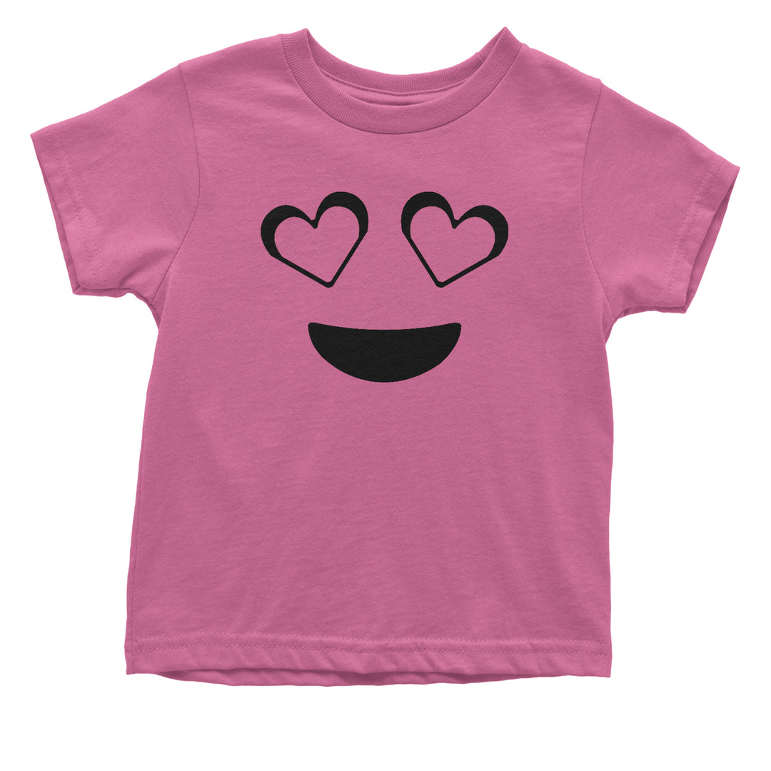 Emoticon Heart Eyes Smile Face Infant One-Piece Romper Bodysuit and Toddler T-shirt cosplay, costume, dress, emoji, emote, face, halloween, Smile, up, yellow by Expression Tees