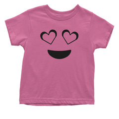 Emoticon Heart Eyes Smile Face Infant One-Piece Romper Bodysuit and Toddler T-shirt cosplay, costume, dress, emoji, emote, face, halloween, Smile, up, yellow by Expression Tees