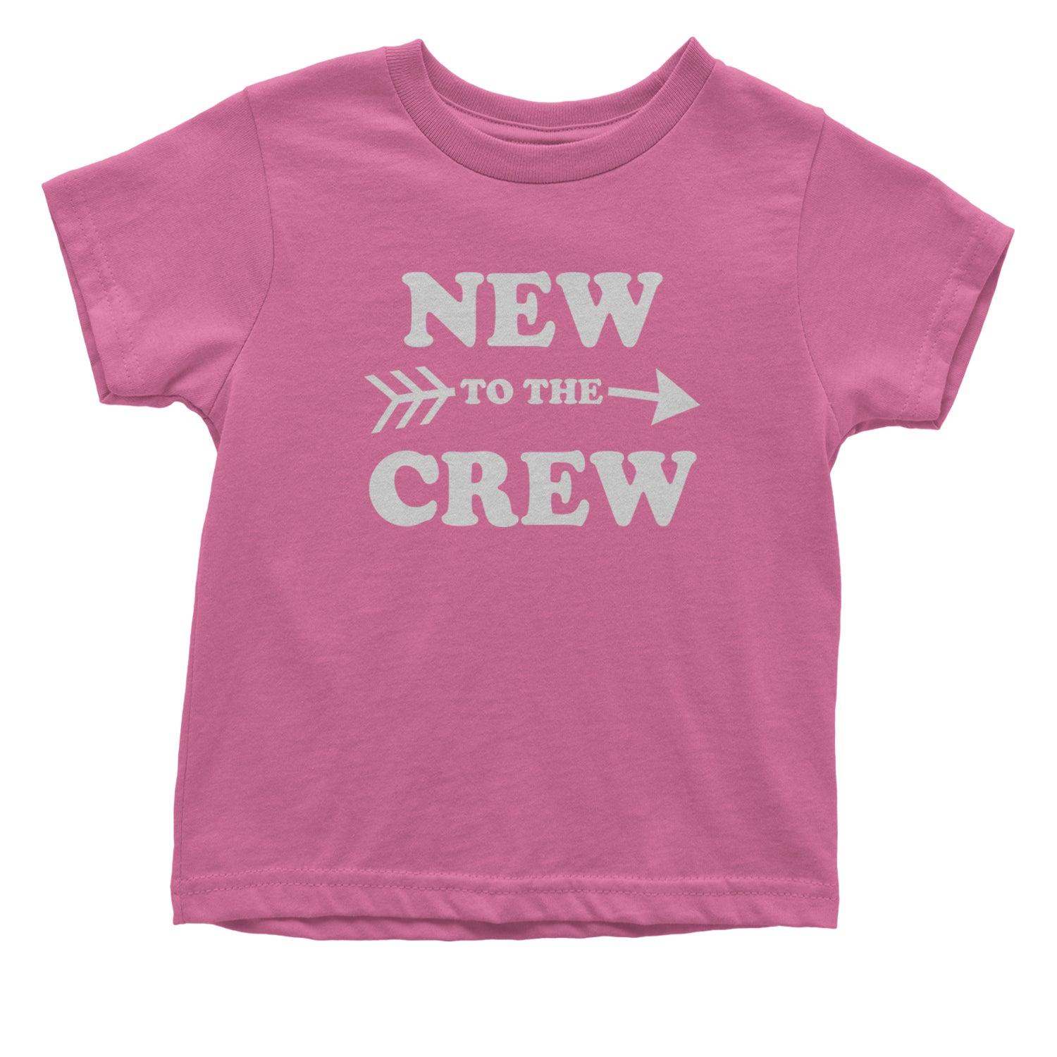 New To The Crew Infant One-Piece Romper Bodysuit and Toddler T-shirt announcement, baby, cousin, gender, newborn, reveal, toddler by Expression Tees