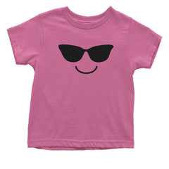 Emoticon Sunglasses Smile Face Toddler T-Shirt cosplay, costume, dress, emoji, emote, face, halloween, smiley, up, yellow by Expression Tees