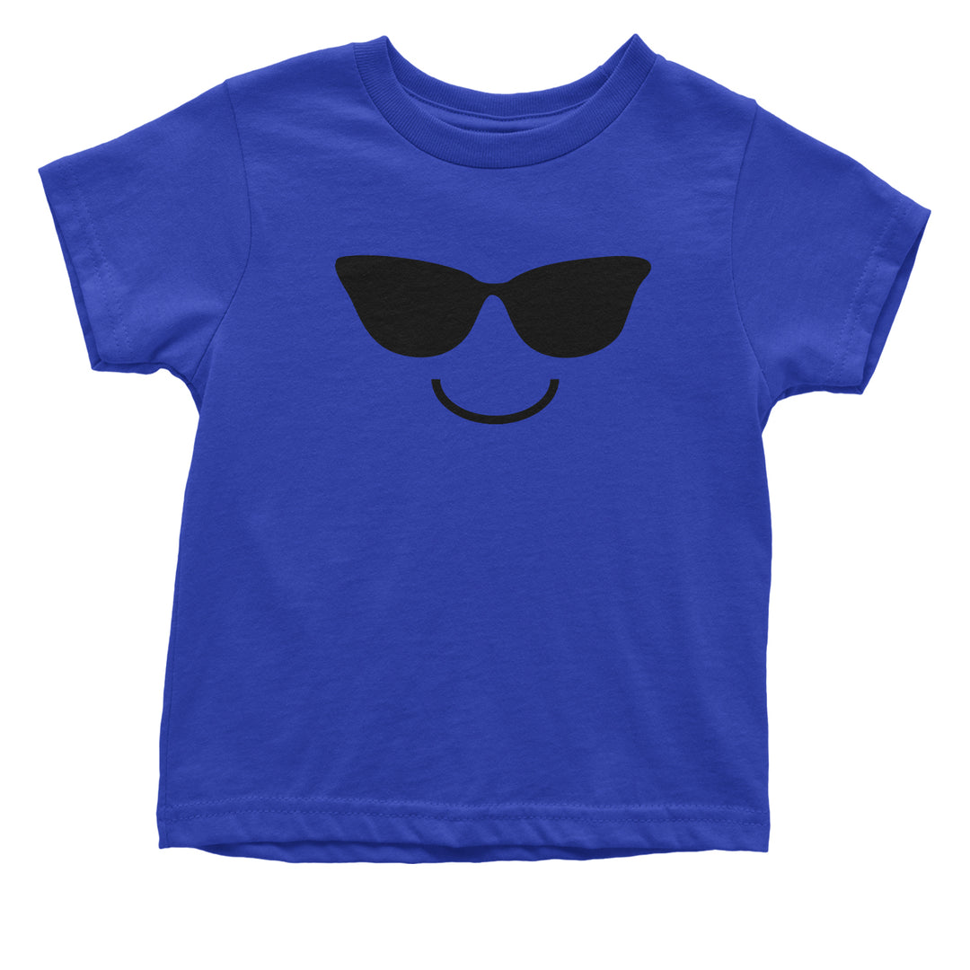 Emoticon Sunglasses Smile Face Toddler T-Shirt cosplay, costume, dress, emoji, emote, face, halloween, smiley, up, yellow by Expression Tees