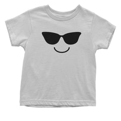 Emoticon Sunglasses Smile Face Toddler T-Shirt cosplay, costume, dress, emoji, emote, face, halloween, smiley, up, yellow by Expression Tees