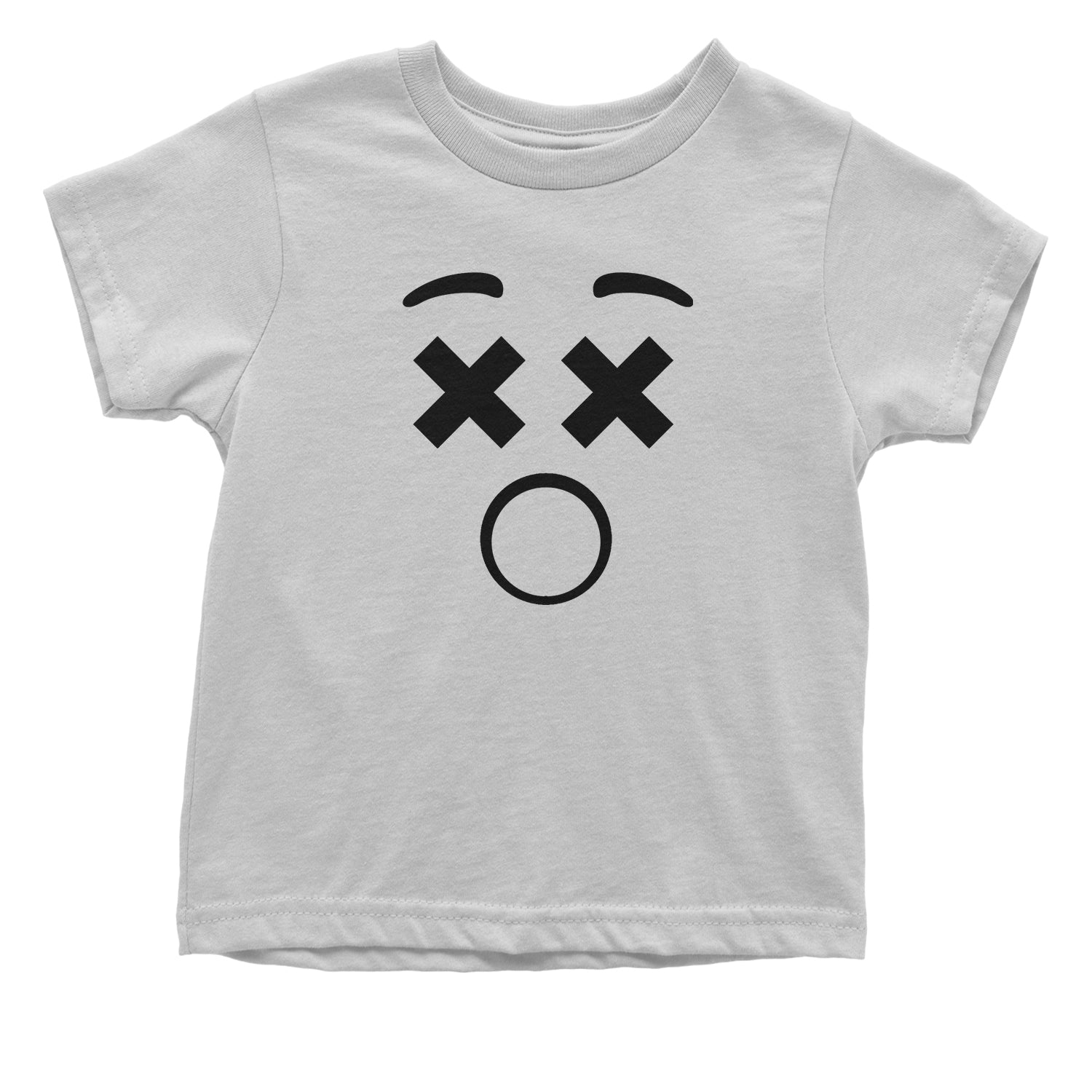 Emoticon XX Eyes Smile Face Toddler T-Shirt cosplay, costume, dress, emoji, emote, face, halloween, smiley, up, yellow by Expression Tees