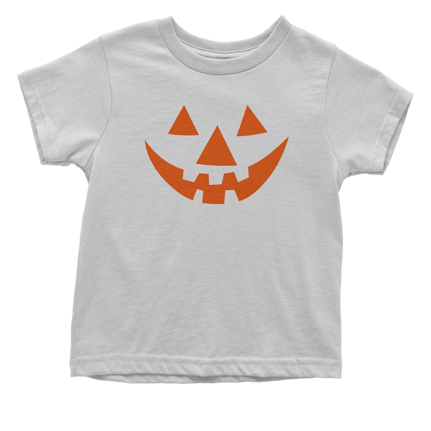 Pumpkin Face (Orange Print) Toddler T-Shirt costume, dress, dressup, eve, halloween, hallows, jackolantern, party, up by Expression Tees
