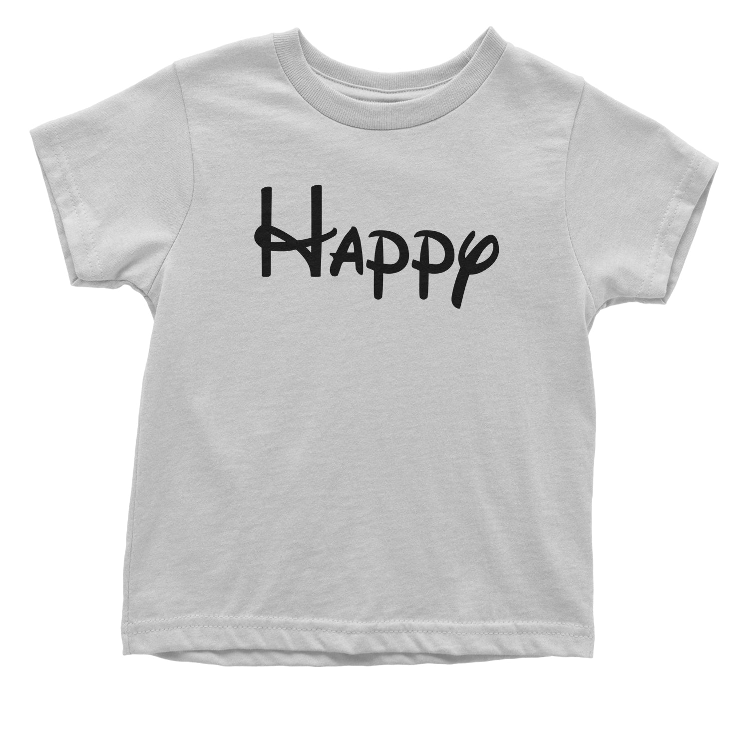 Happy - 7 Dwarfs Costume Toddler T-Shirt and, costume, dwarfs, group, halloween, matching, seven, snow, the, white by Expression Tees