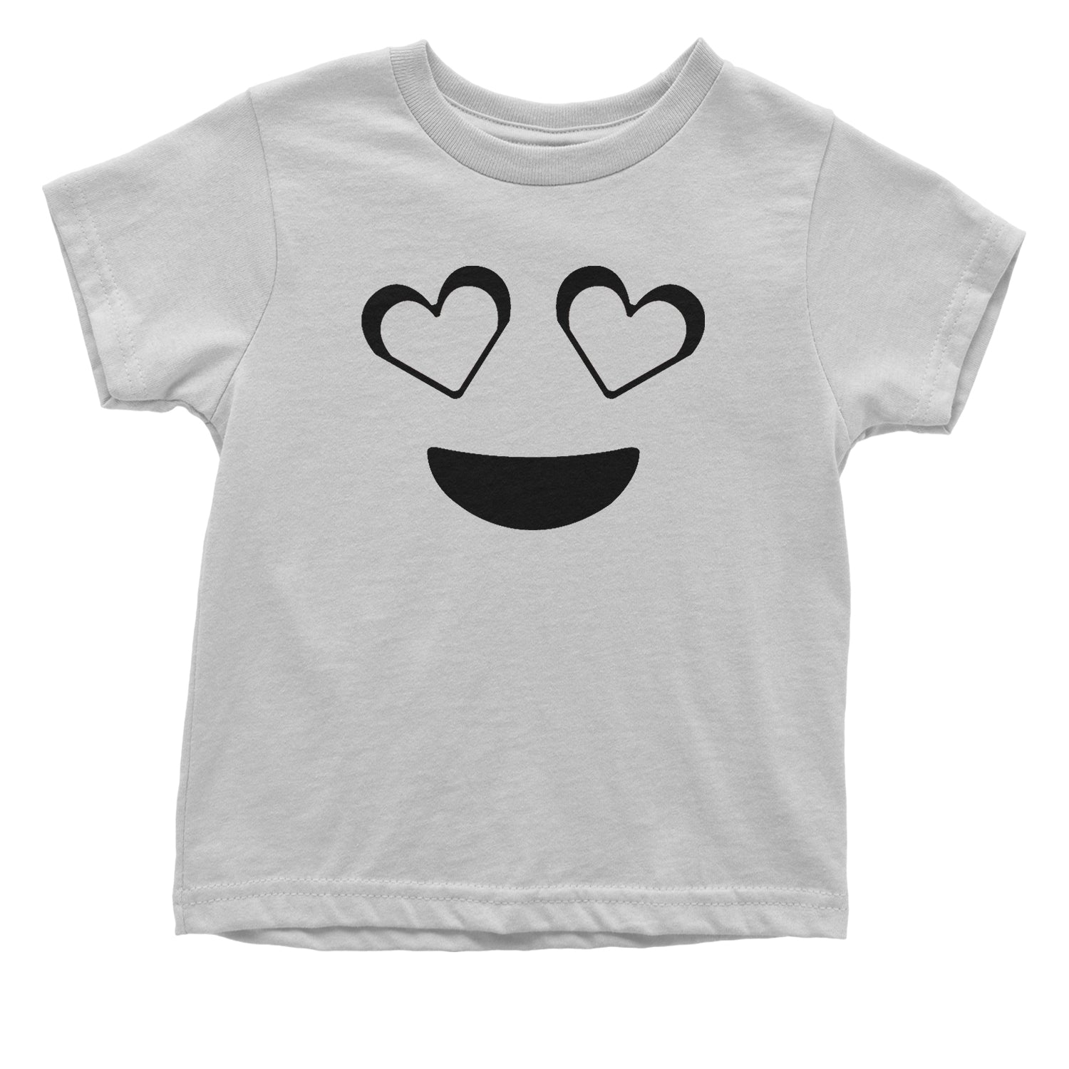 Emoticon Heart Eyes Smile Face Infant One-Piece Romper Bodysuit and Toddler T-shirt cosplay, costume, dress, emoji, emote, face, halloween, Smile, up, yellow by Expression Tees