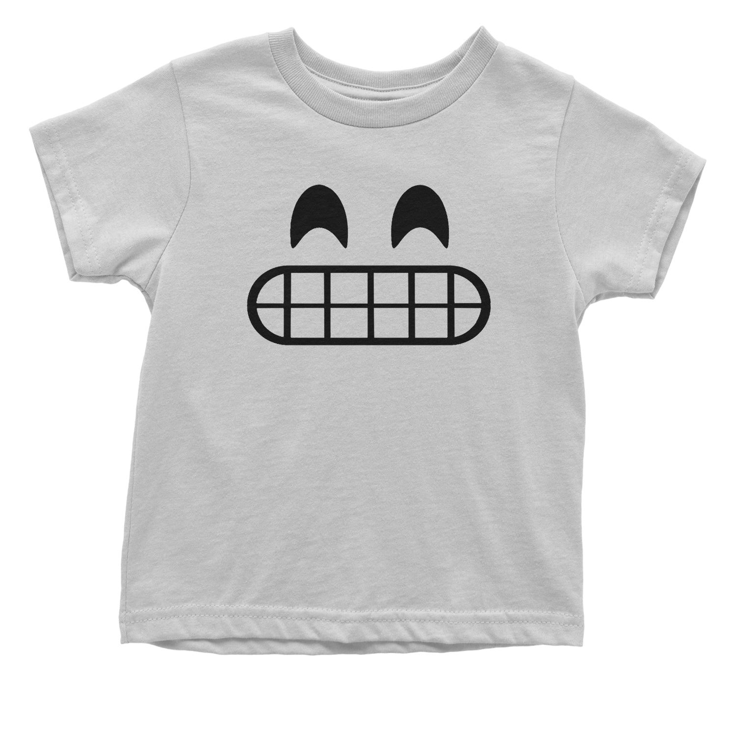 Emoticon Grinning Smile Face Toddler T-Shirt cosplay, costume, dress, emoji, emote, face, halloween, smiley, up, yellow by Expression Tees