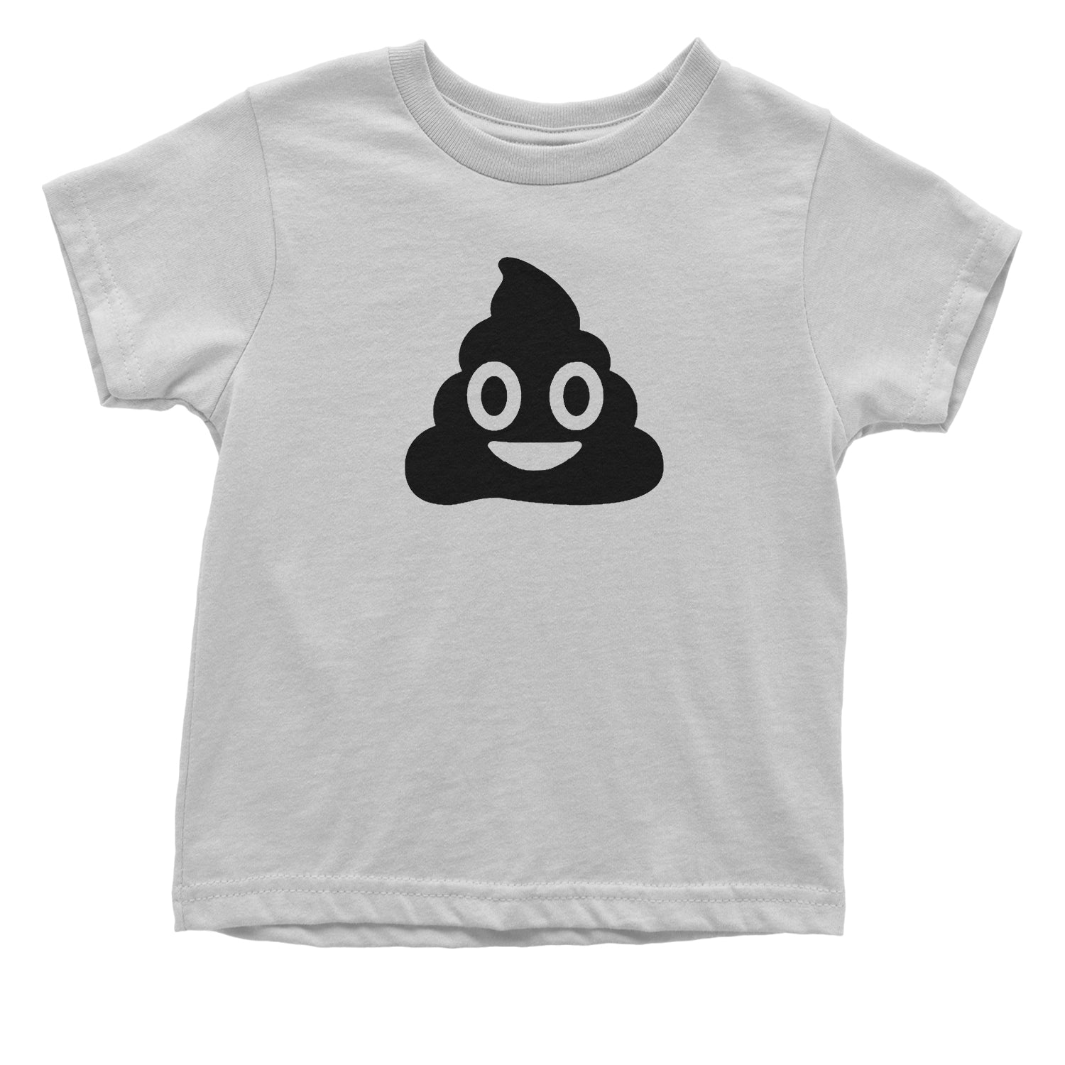 Emoticon Poop Face Smile Face Toddler T-Shirt cosplay, costume, dress, emoji, emote, face, halloween, smiley, up, yellow by Expression Tees