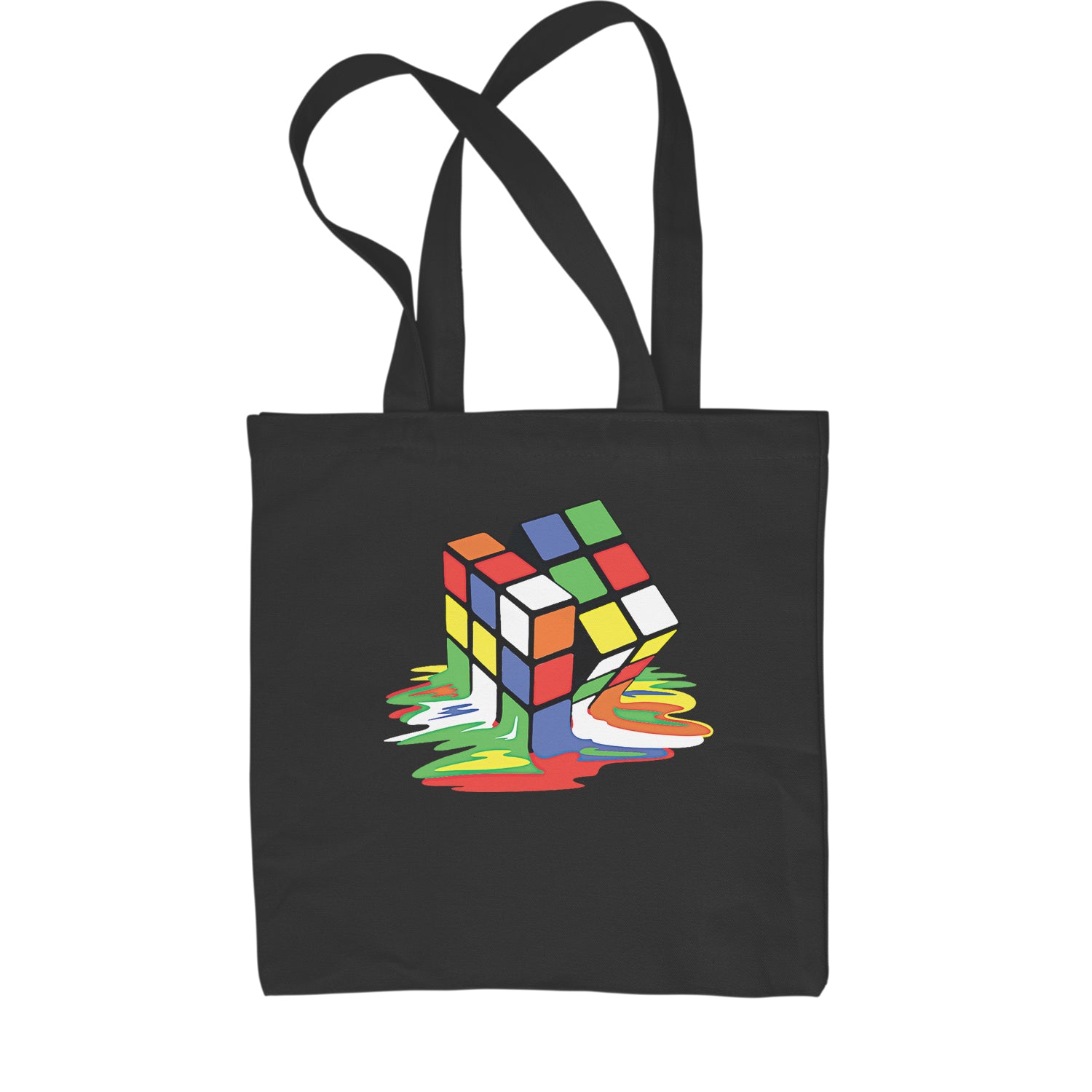 Melting Multi-Colored Cube Shopping Tote Bag gamer, gaming, nerd, shirt by Expression Tees