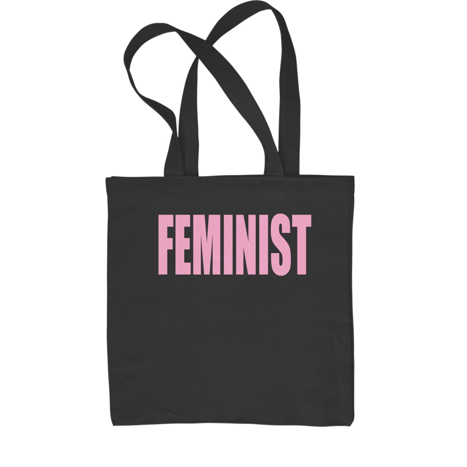 Feminist (Pink Print) Shopping Tote Bag a, equal, equality, feminism, feminist, gender, is, lgbtq, like, looks, nevertheless, pay, persisted, rights, she, this, what by Expression Tees