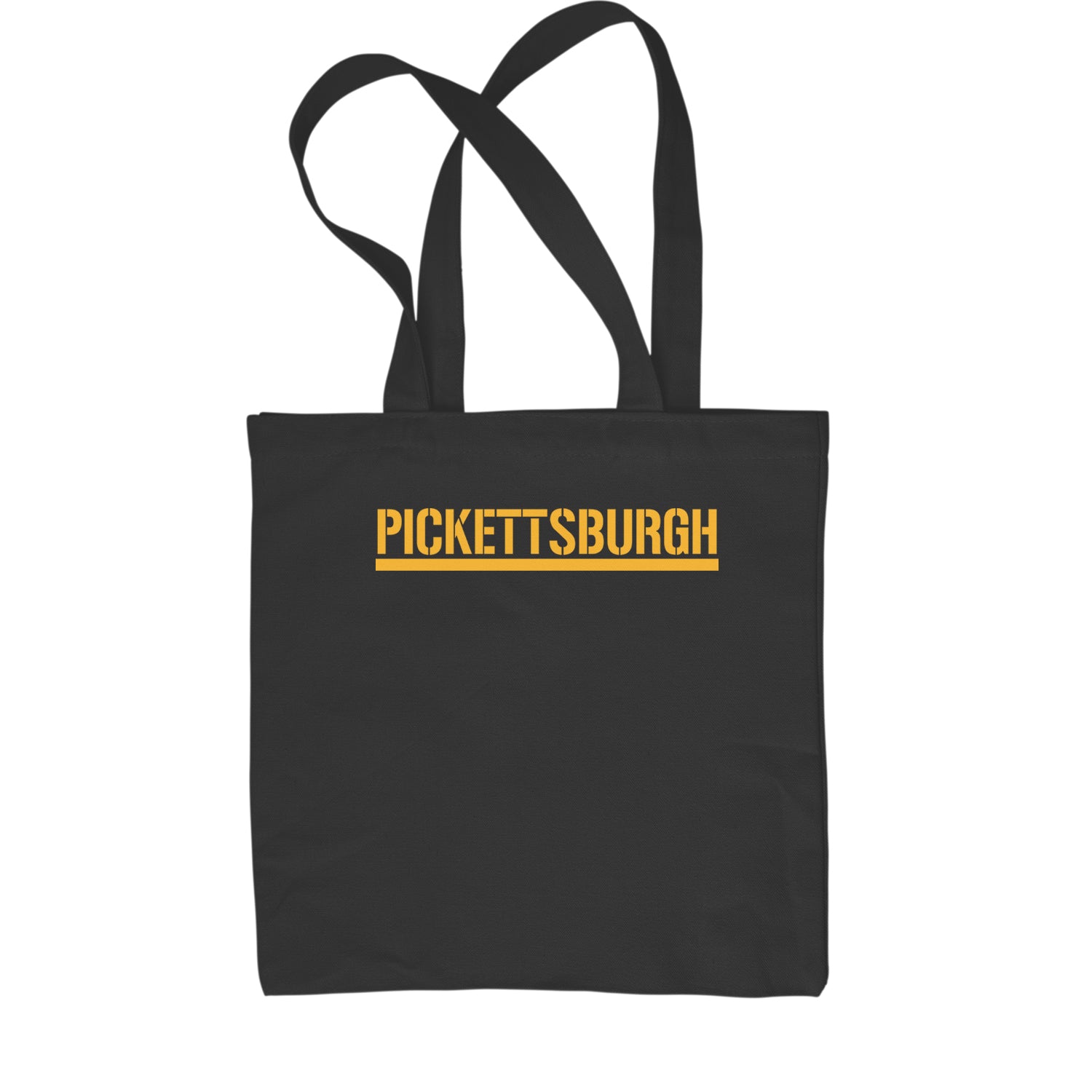 Pickettsburgh Pittsburgh Football Shopping Tote Bag apparel, city, clothing, curtain, football, iron, jersey, nation, pennsylvania, steel, steeler by Expression Tees