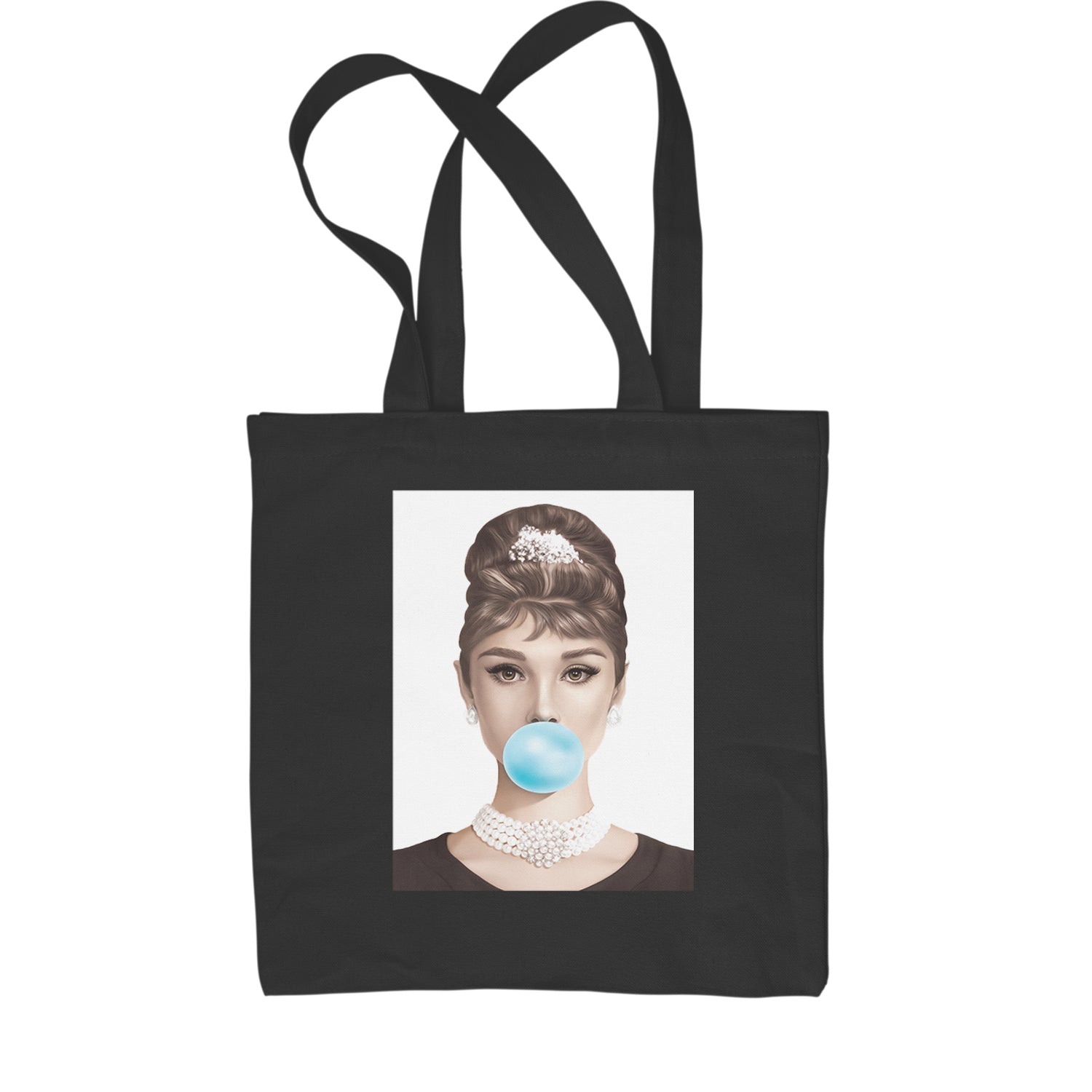 Audrey Hepburn Chewing Bubble Gum American Icon Shopping Tote Bag