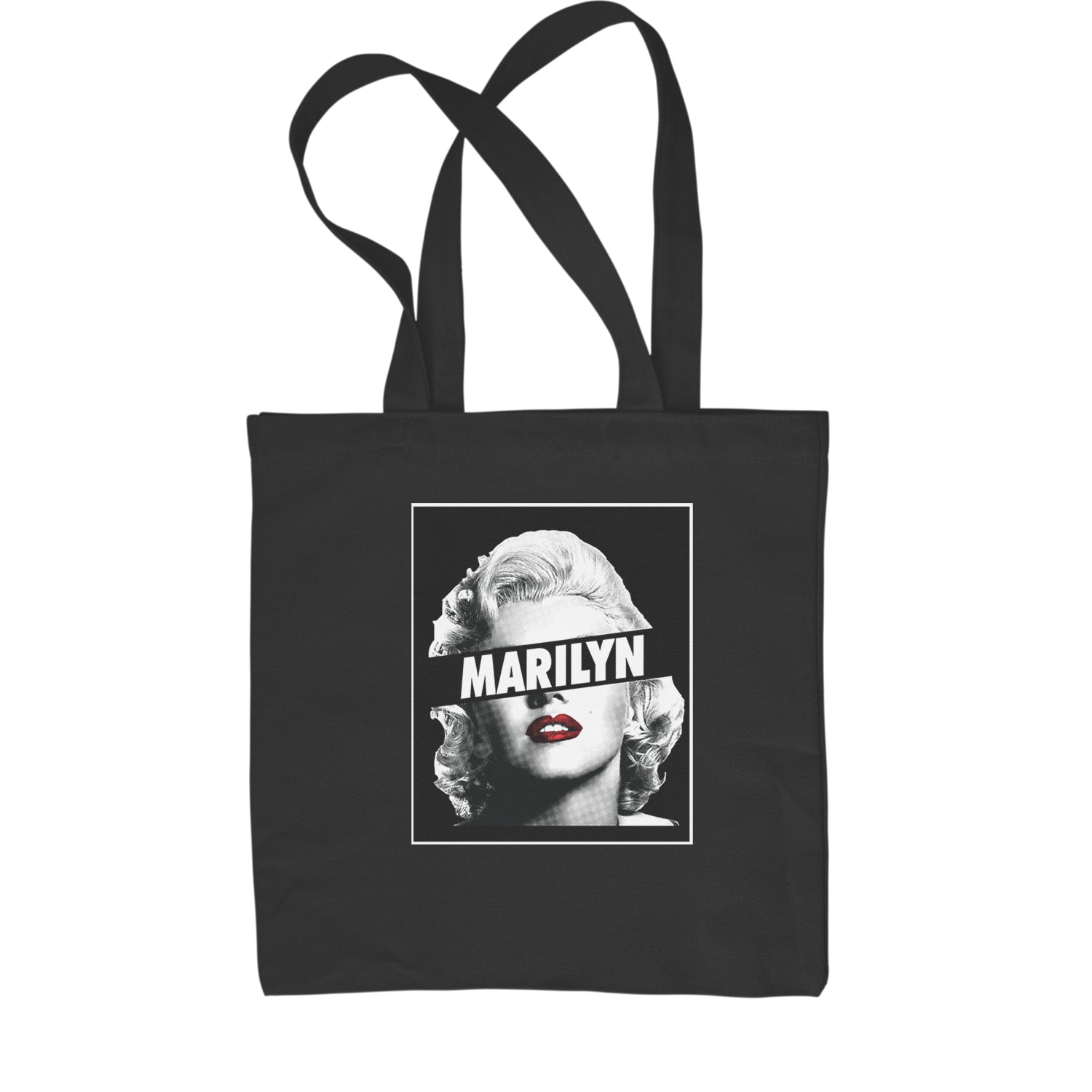 Marilyn Monroe Censored Shopping Tote Bag american, icon, marilyn, monroe by Expression Tees