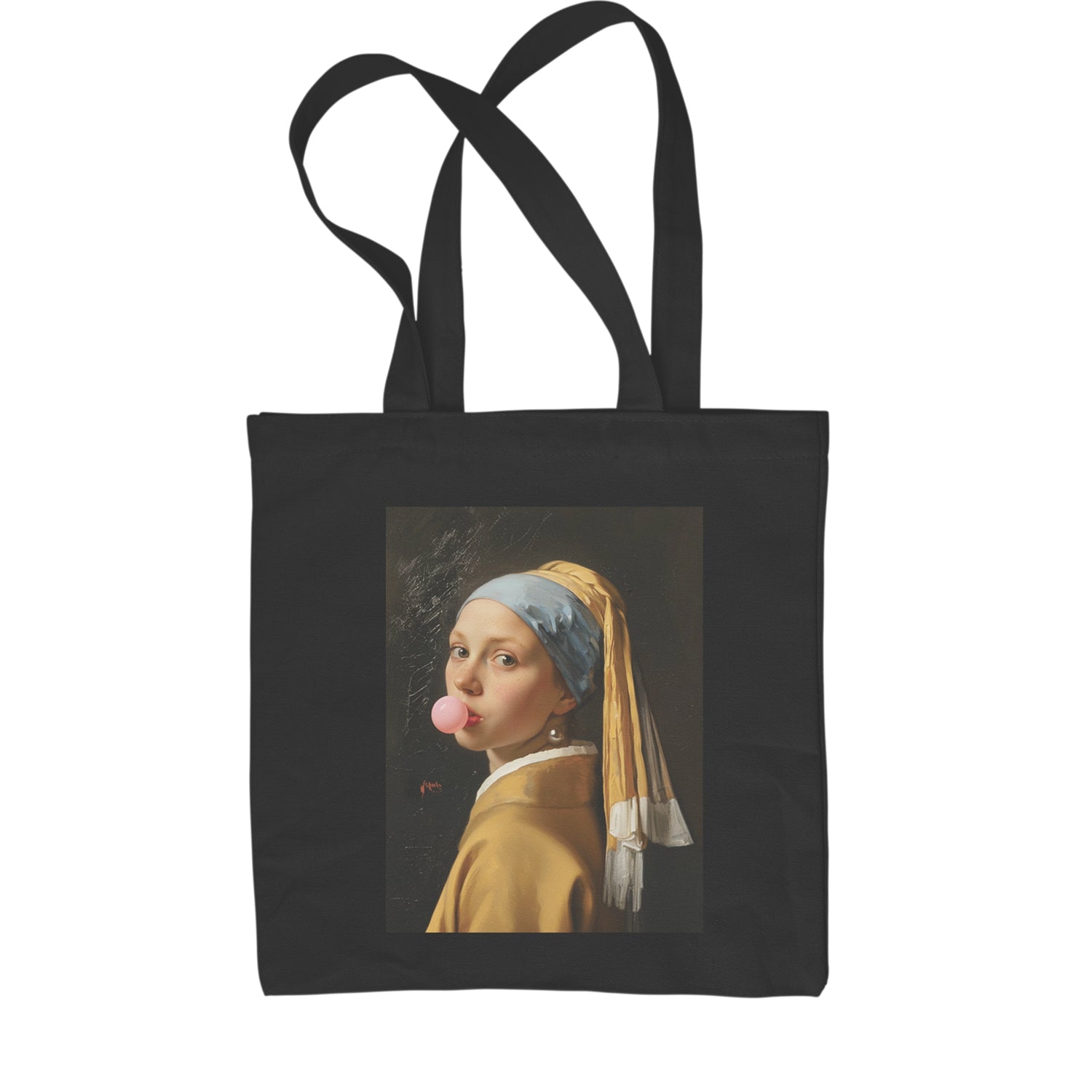 Girl with a Pearl Earring Bubble Gum Contemporary Art Shopping Tote Bag