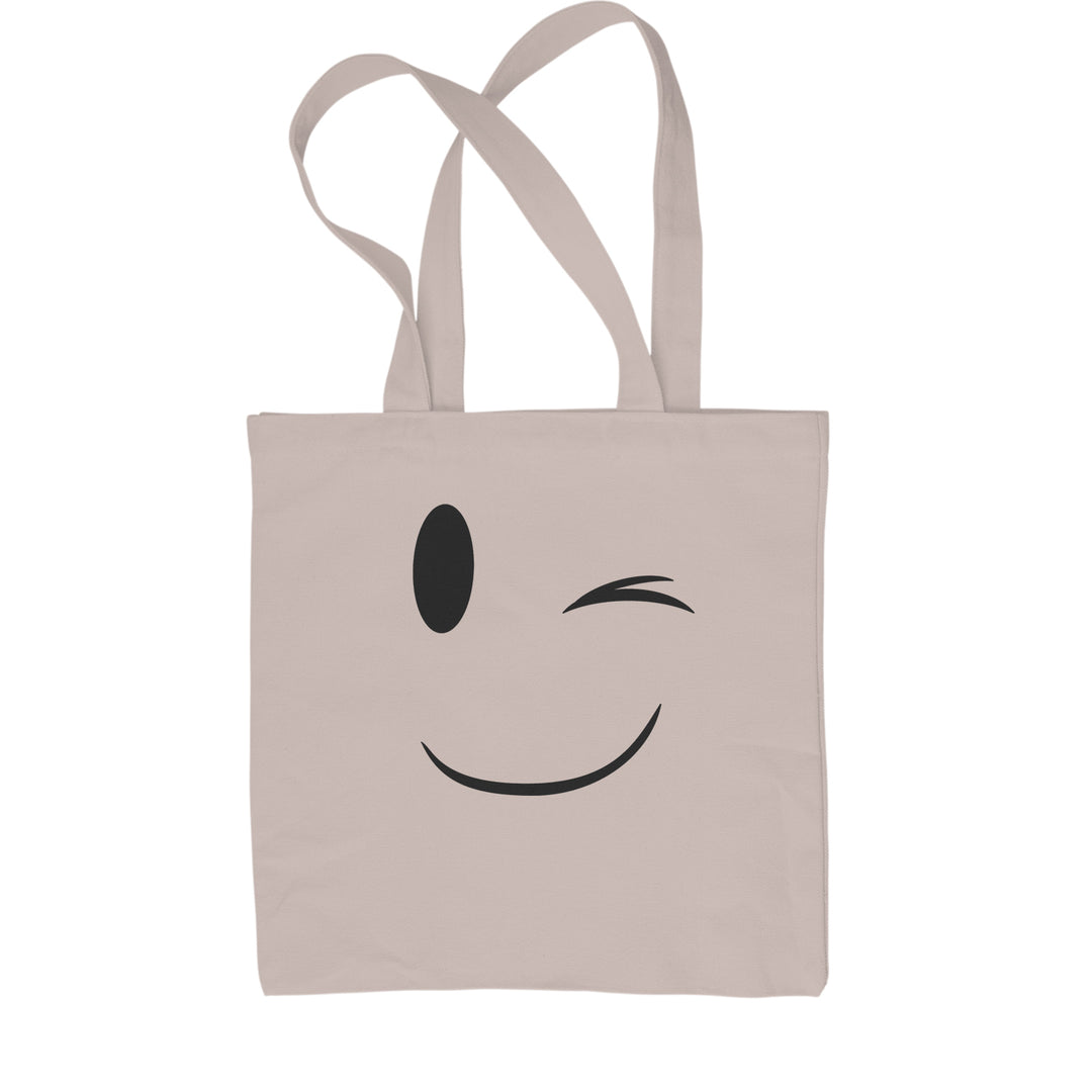 Winking smiley emoticon face graphic on a Classic Cotton Canvas Tote