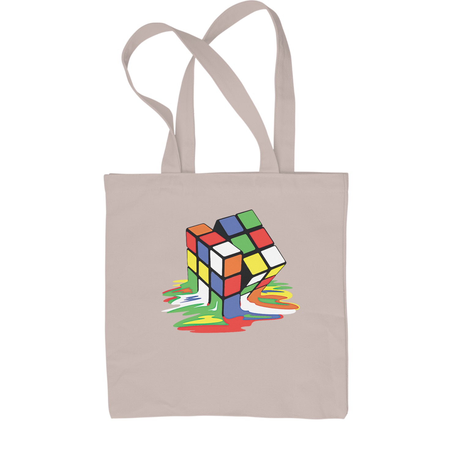 Melting Multi-Colored Cube Shopping Tote Bag gamer, gaming, nerd, shirt by Expression Tees