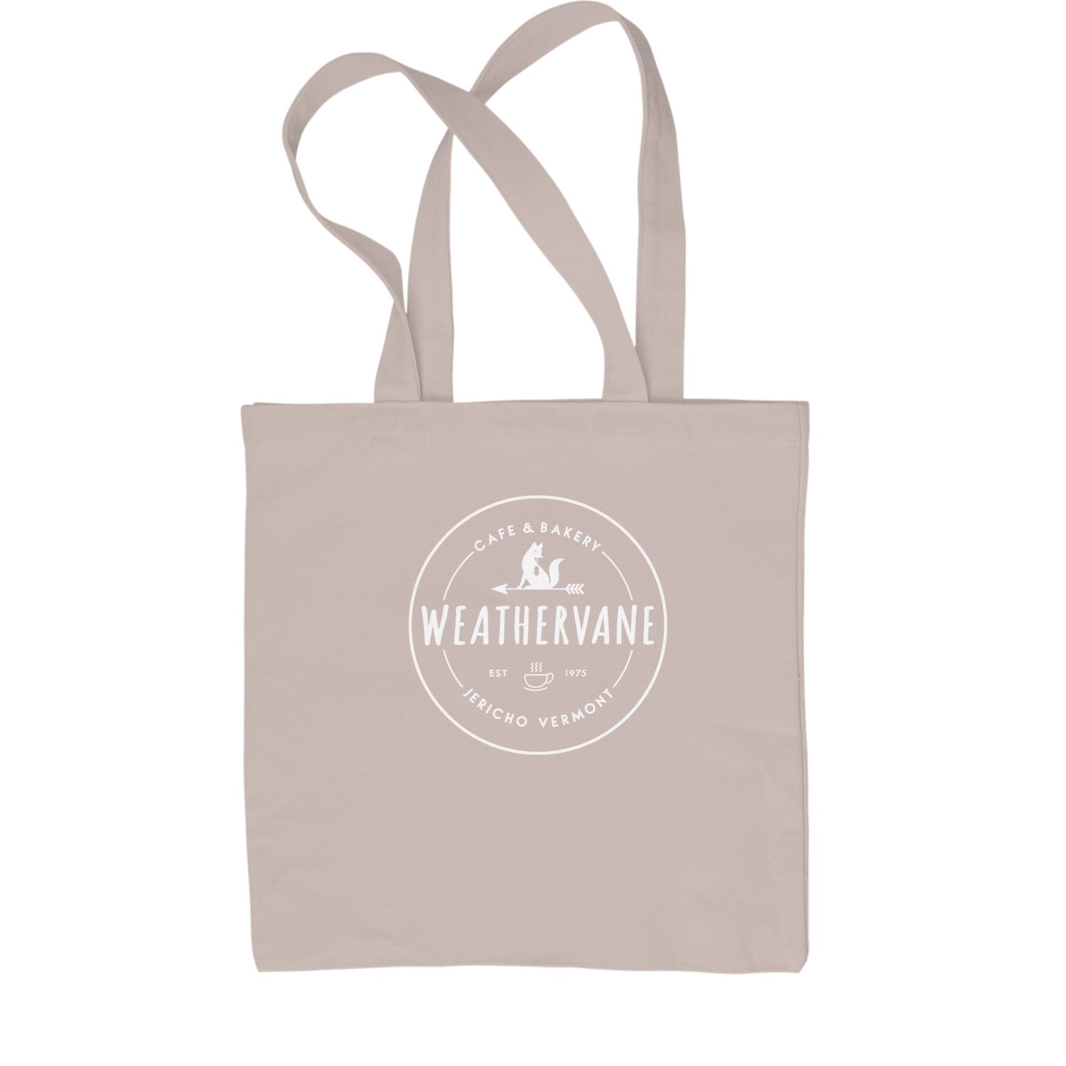 Weathervane Coffee Shop Shopping Tote Bag academy, jericho, more, never, vermont, Wednesday by Expression Tees