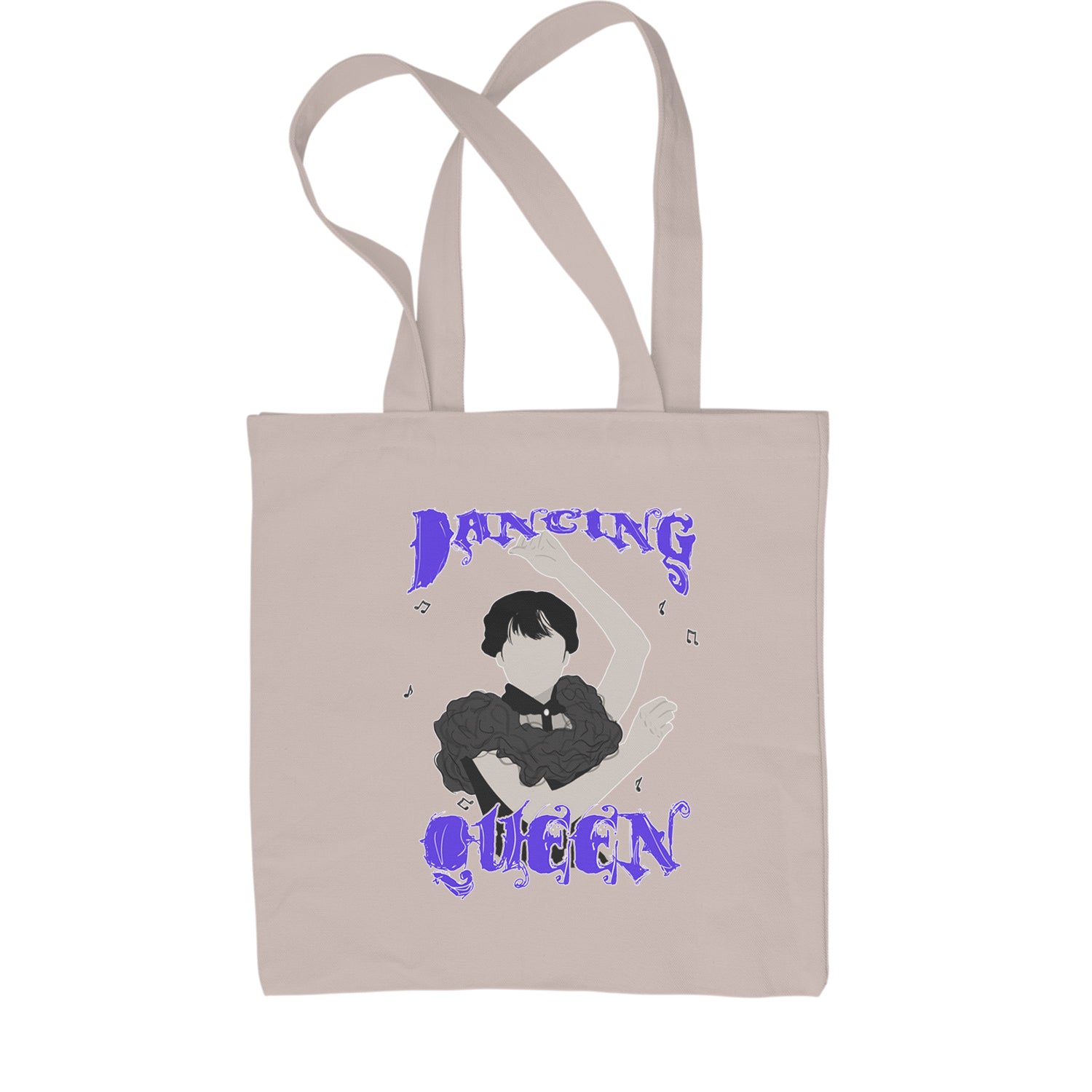 Wednesday Dancing Queen Shopping Tote Bag black, On, we, wear, wednesdays by Expression Tees