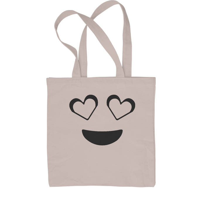 Emoticon Heart Eyes Smile Face Shopping Tote Bag