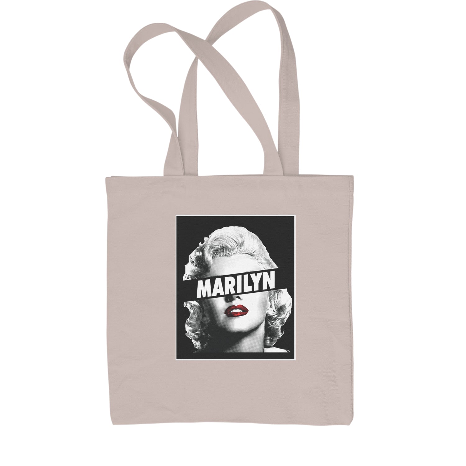 Marilyn Monroe Censored Shopping Tote Bag american, icon, marilyn, monroe by Expression Tees