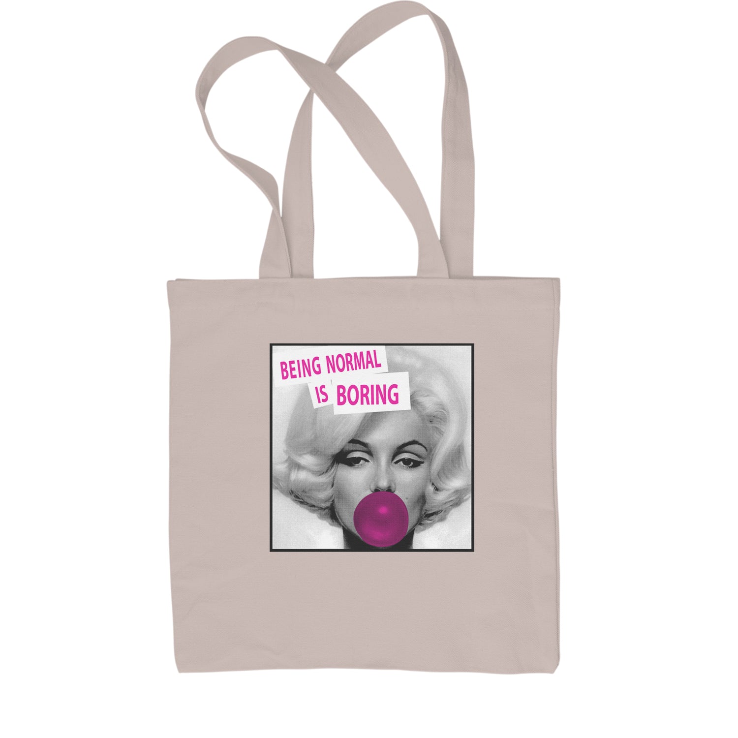 Marilyn Monroe Being Normal Is Boring Shopping Tote Bag art, iconic, marilyn, monroe, pop by Expression Tees