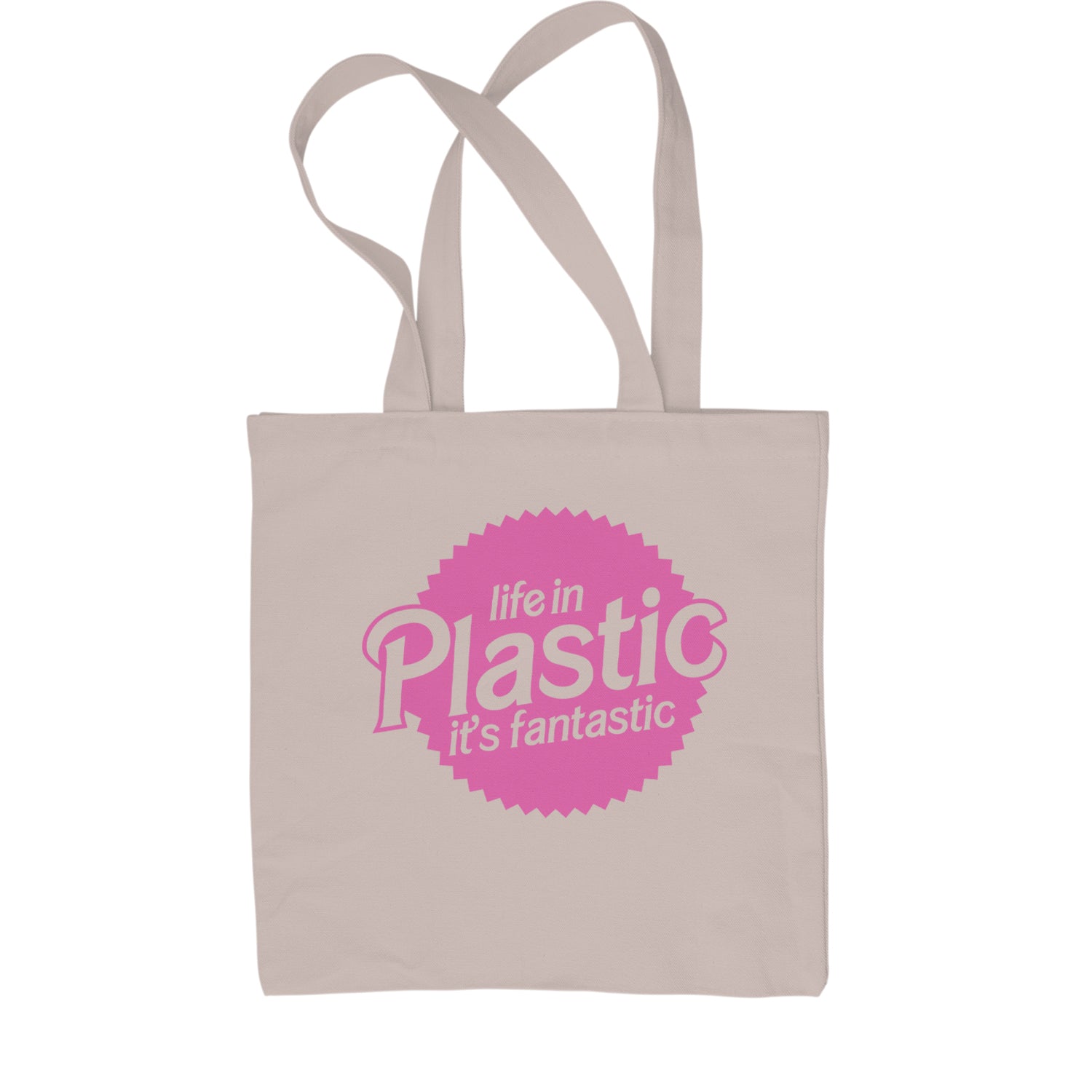 Life In Plastic It's Fantastic Barbenheimer Shopping Tote Bag