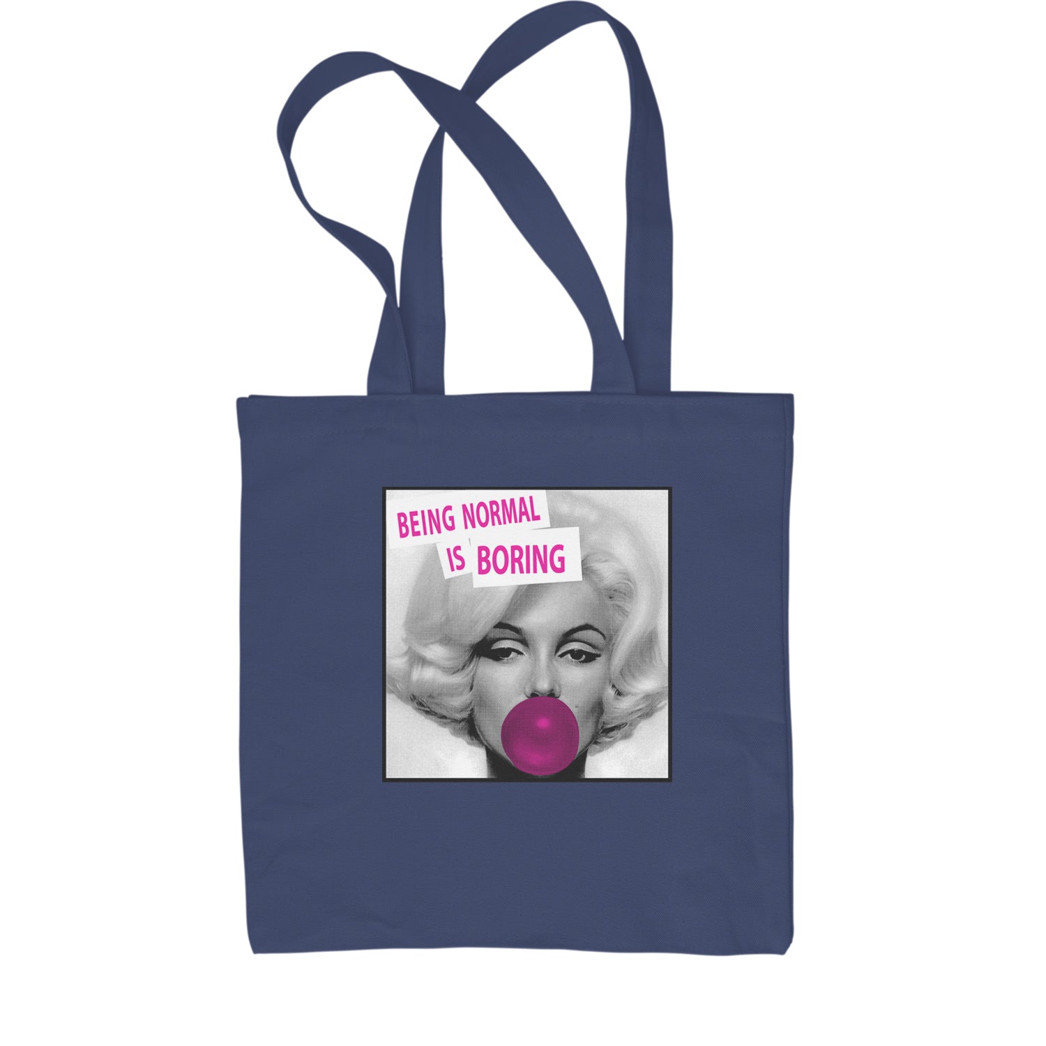 Marilyn Monroe Being Normal Is Boring Shopping Tote Bag art, iconic, marilyn, monroe, pop by Expression Tees